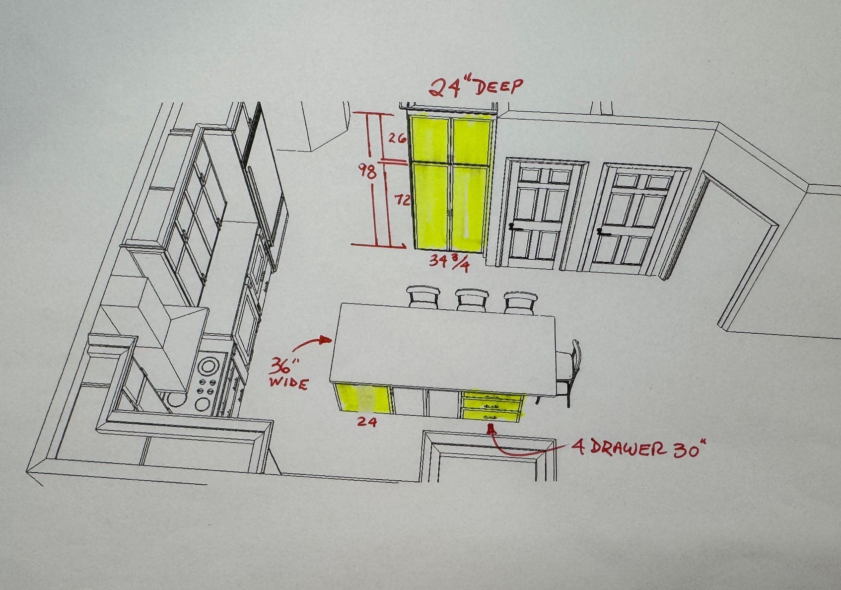 Showplace Modern Maple Wood with Nutmeg Stain Partial Kitchen Cabinets 