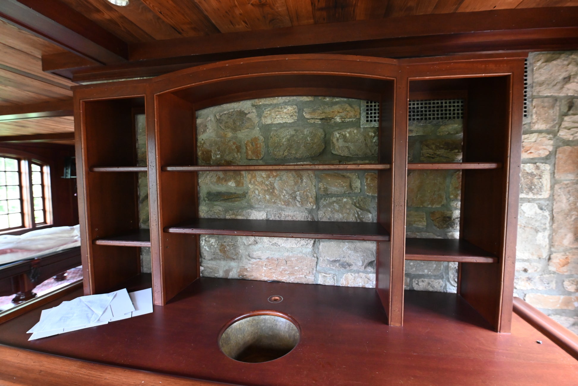 Traditional Wooden Wet Bar with Sink