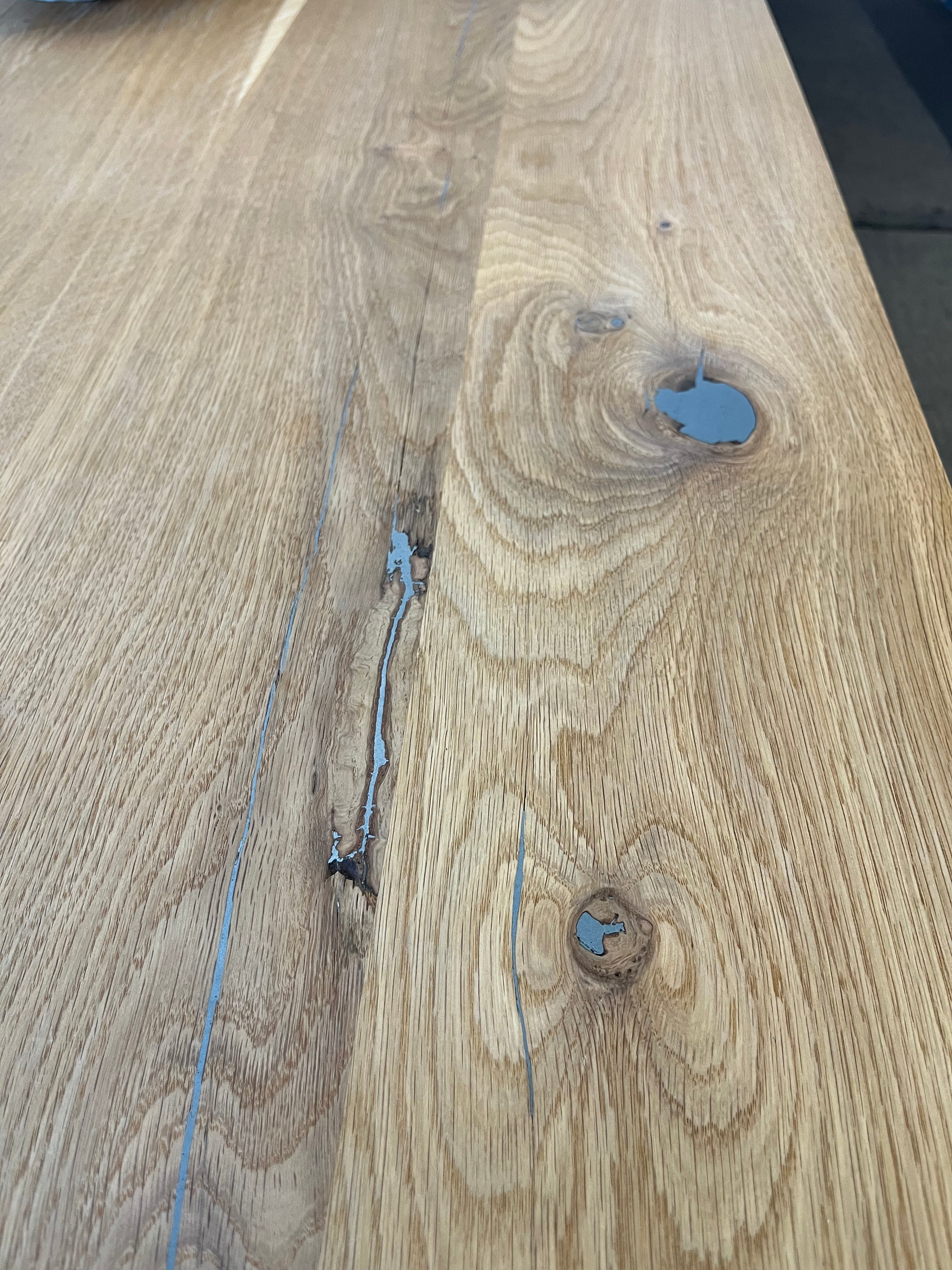 eggersmann Certified Light Oak and Black Metal Modern Rustic Dining Table