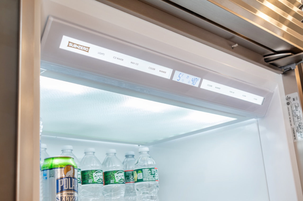 Modern Matte Gray Kitchen with Rift Cut White Oak Island and Wolf & Sub-Zero Appliances