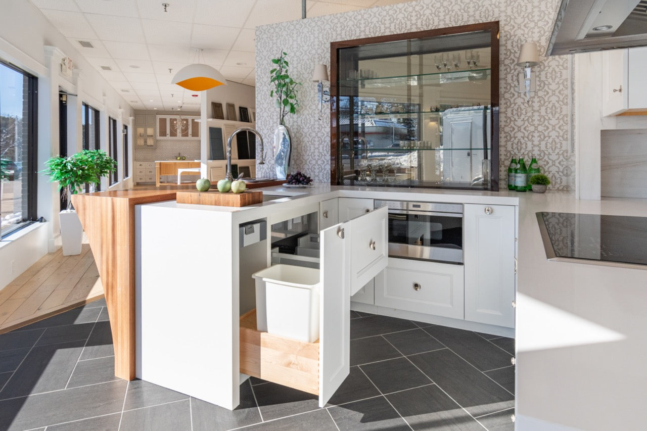 Rutt Regency Transitional White Kitchen with Wolf Appliances
