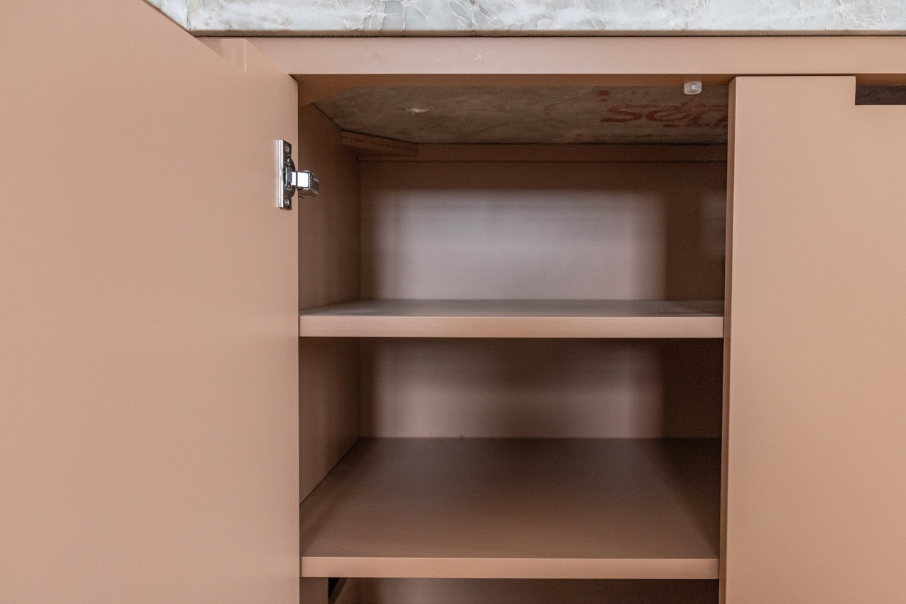 Plato Designer Custom Painted Pantry with Sensa Vancouver Quartzite