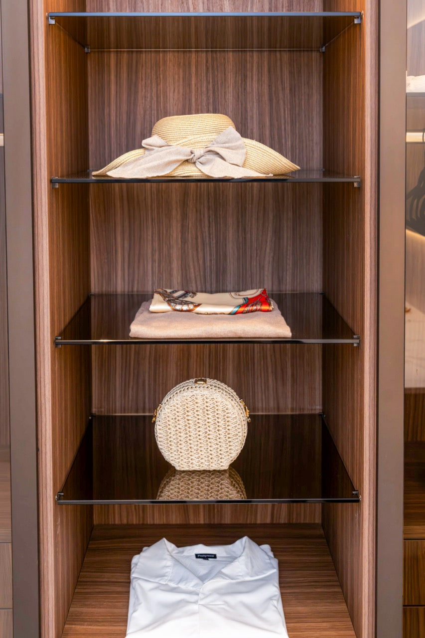 Poggenpohl Campania Mocca Decor Vertical Grain Wardrobe Closet System
