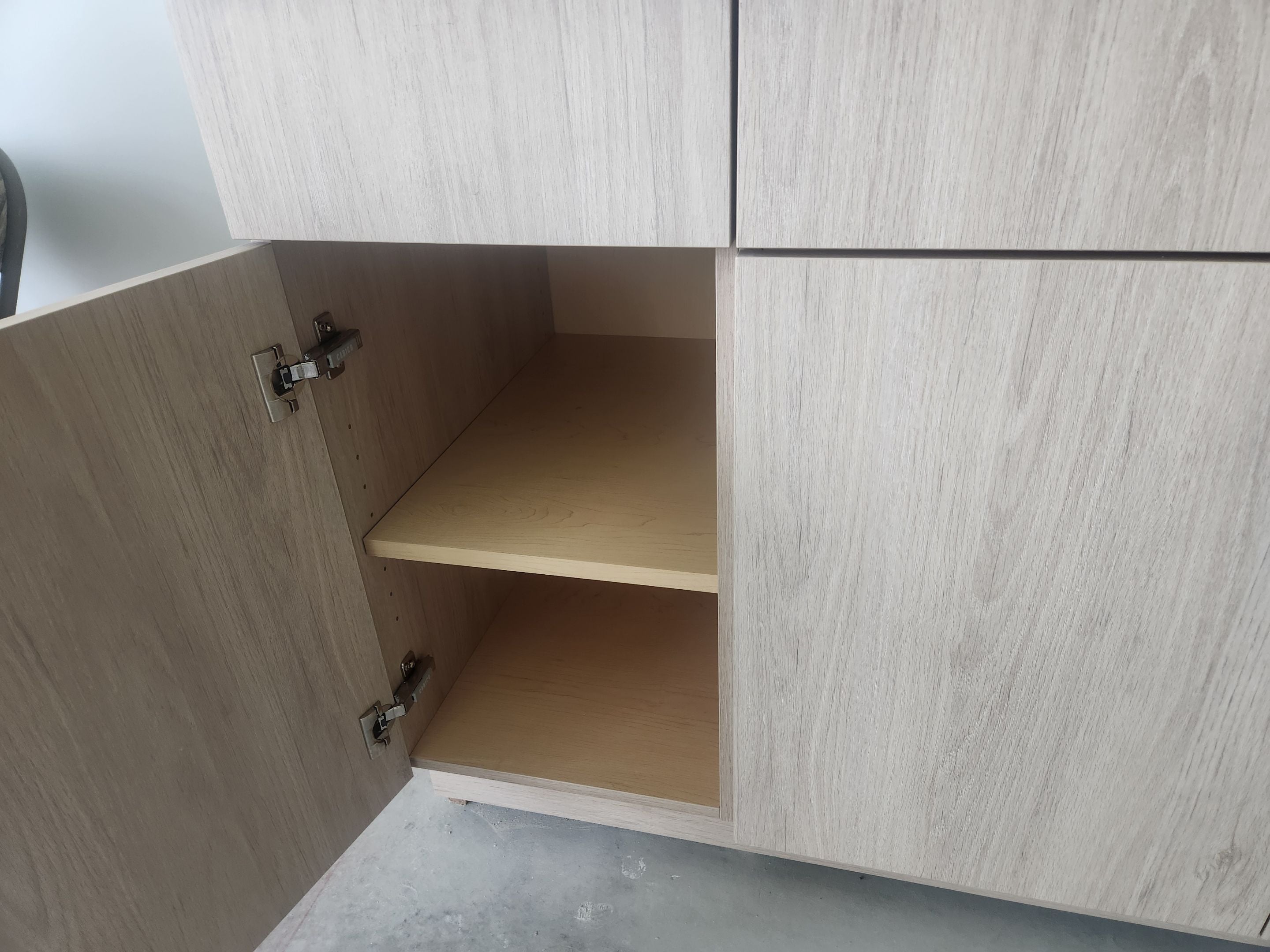 Cabico Sandy Oak Transitional Kitchen with Island & Wolf Appliances