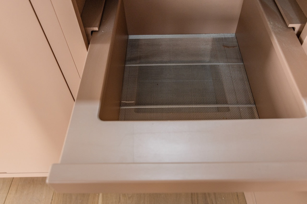 Plato Designer Custom Painted Pantry with Sensa Vancouver Quartzite