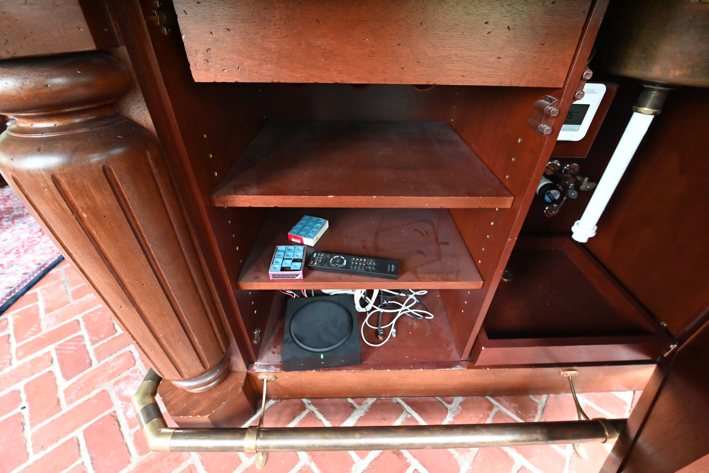Traditional Wooden Wet Bar with Sink