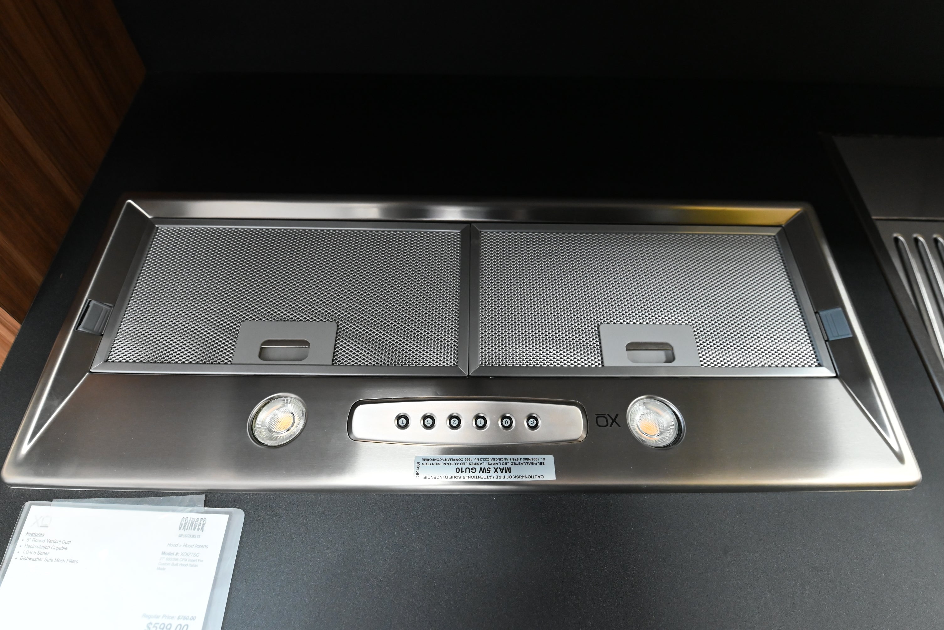 XO 27 inch stainless steel custom range hood insert XOI27SC
