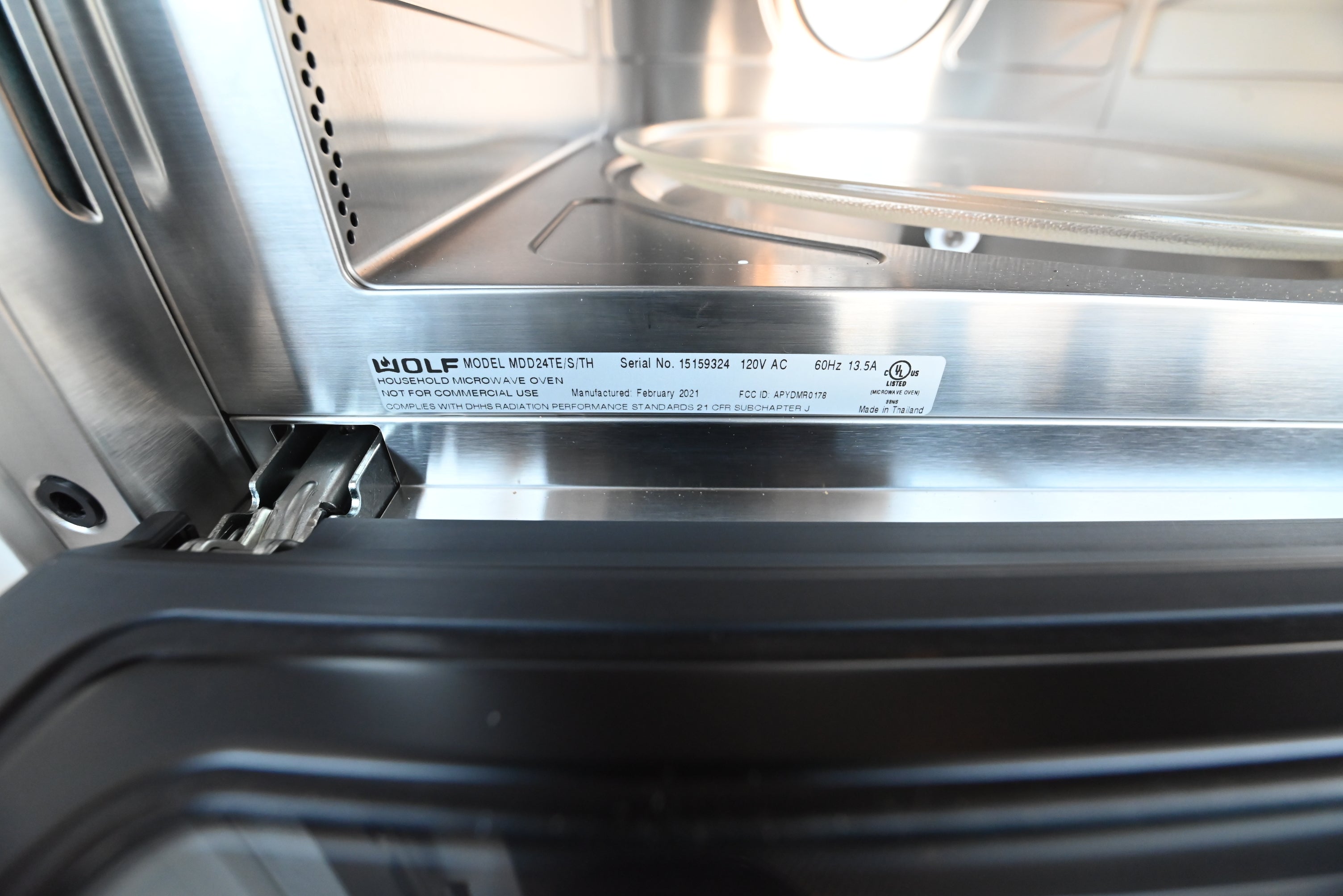 olf 24 inch drawer microwave showing hidden top rim touch control display