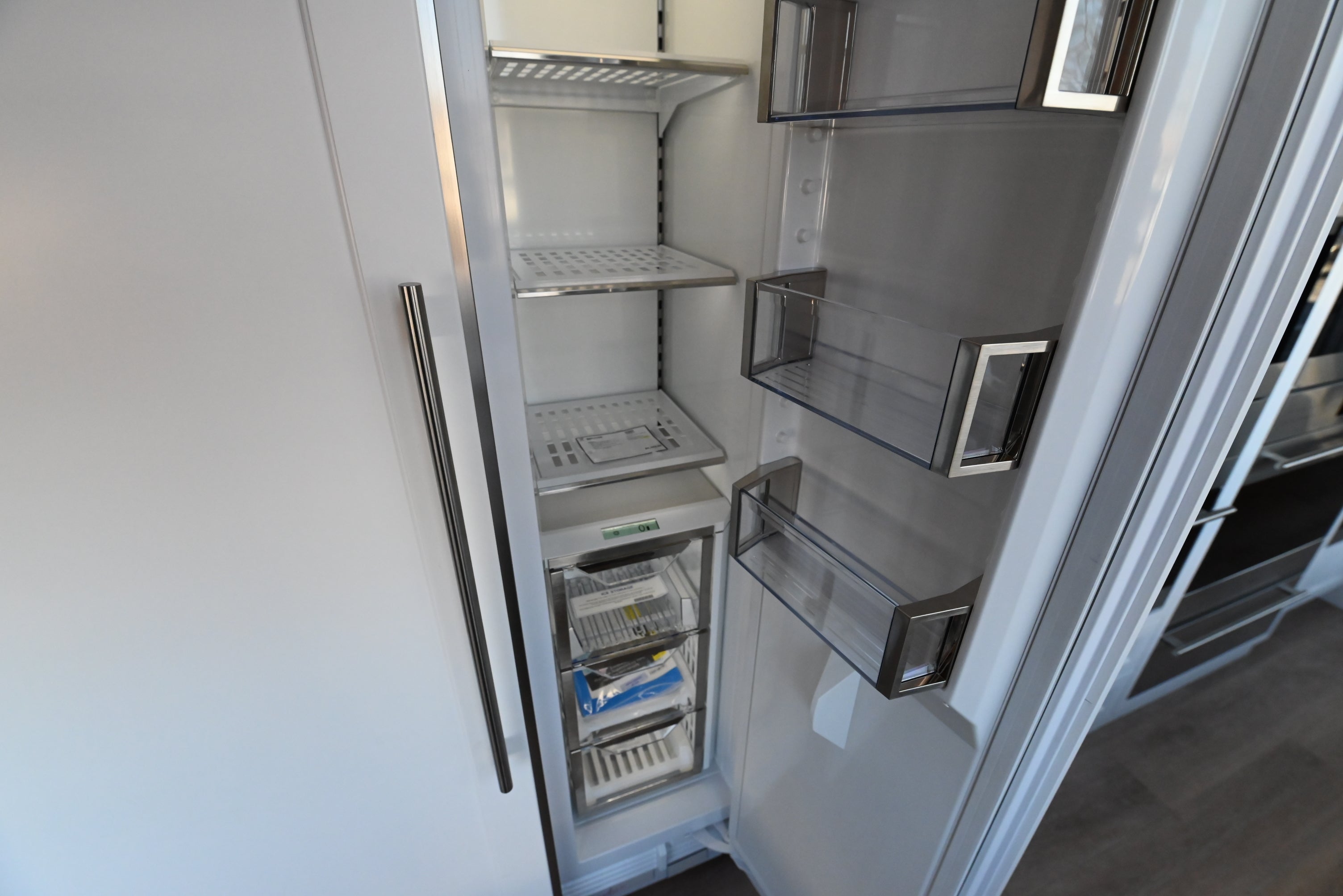 Luxury 18 inch built in designer freezer column with automatic ice maker by Sub Zero