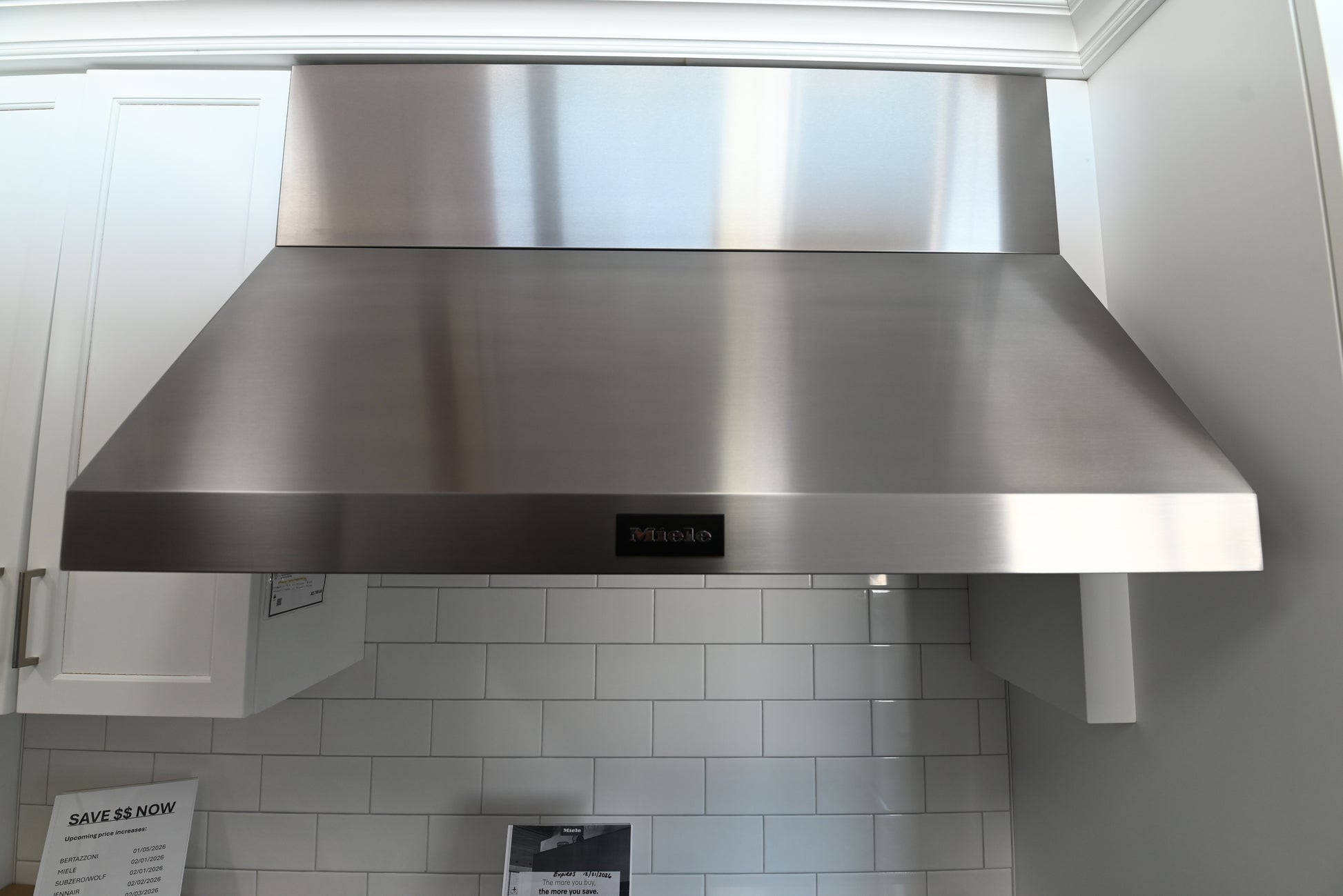 Miele 48 inch professional wall-mounted range hood in stainless steel DAR 1250-3
