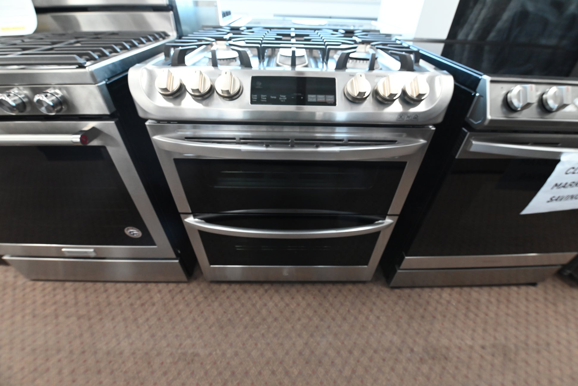 LG 30 inch stainless steel slide in double oven gas smart range LTG4715ST