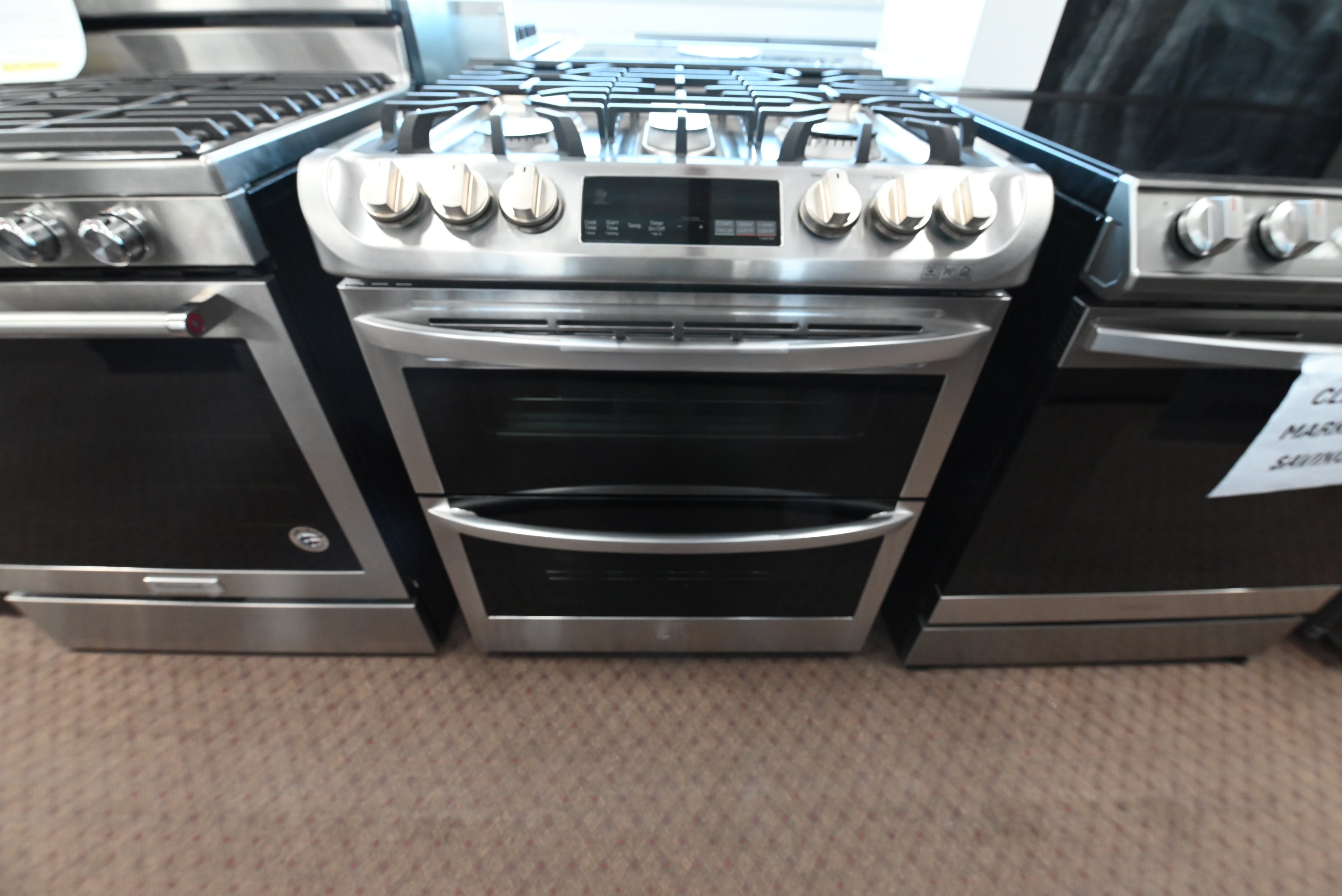 LG 30 inch stainless steel slide in double oven gas smart range LTG4715ST
