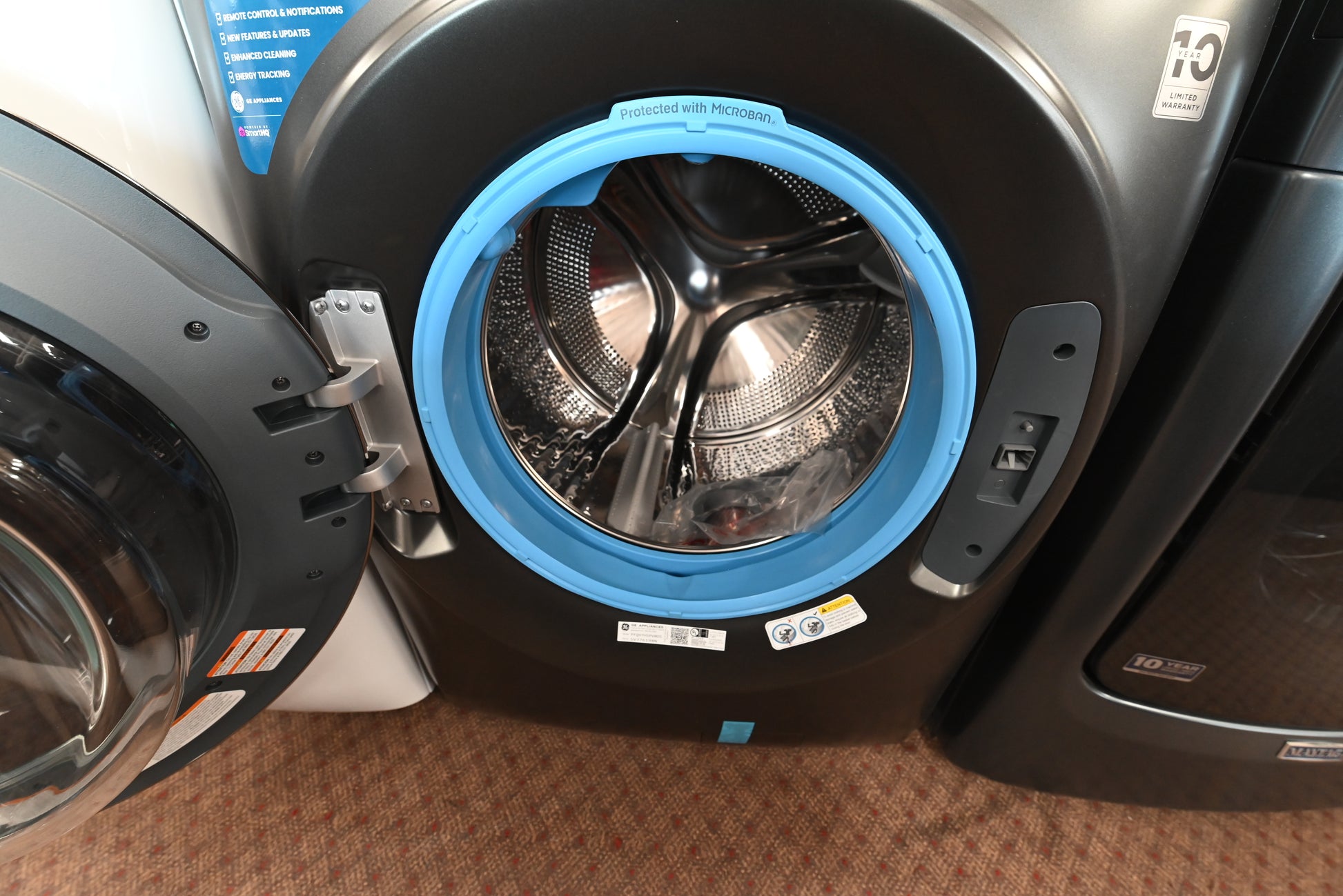 Modern all in one ventless heat pump washer dryer combo with digital display