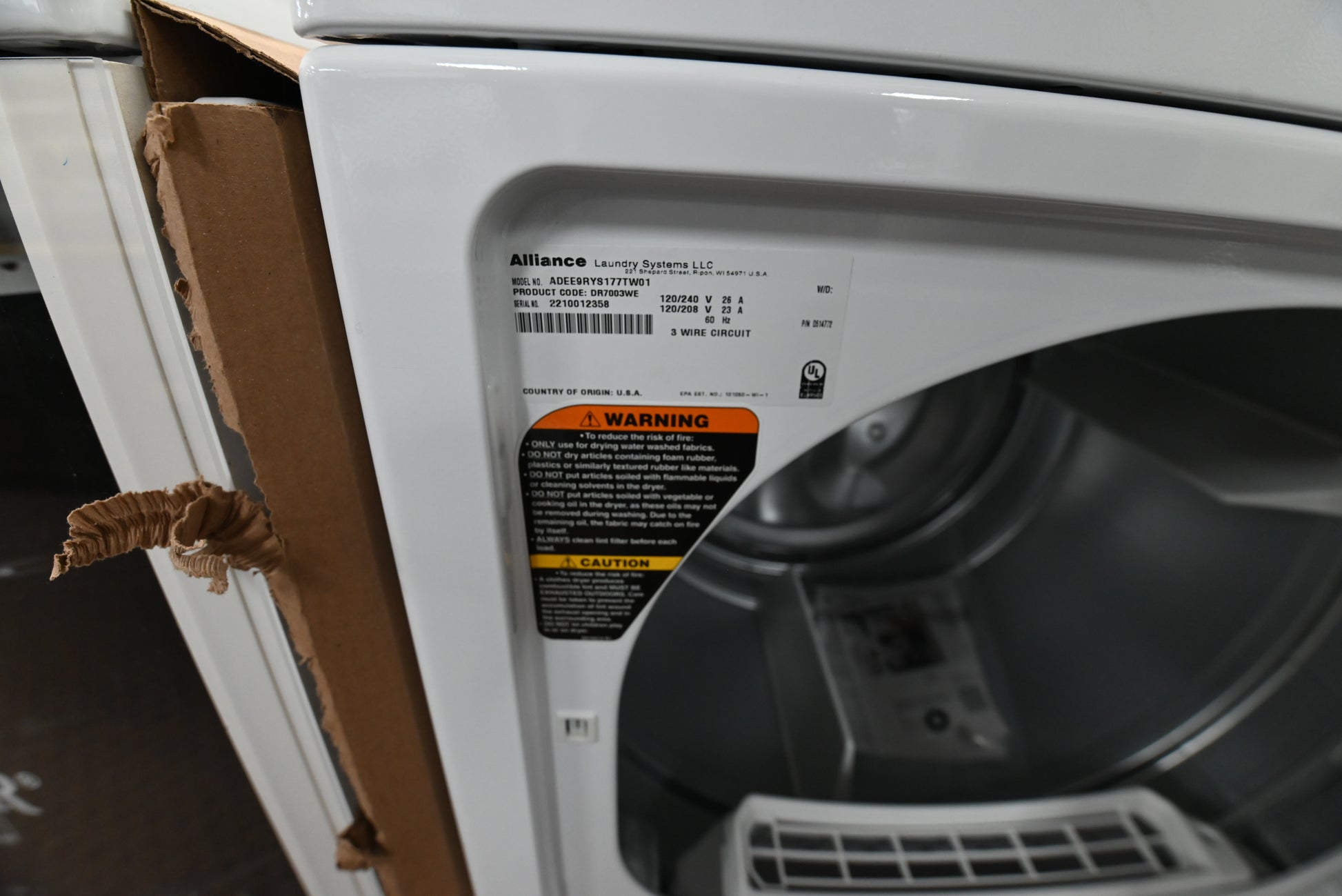 Energy Star certified Speed Queen electric dryer for home laundry
