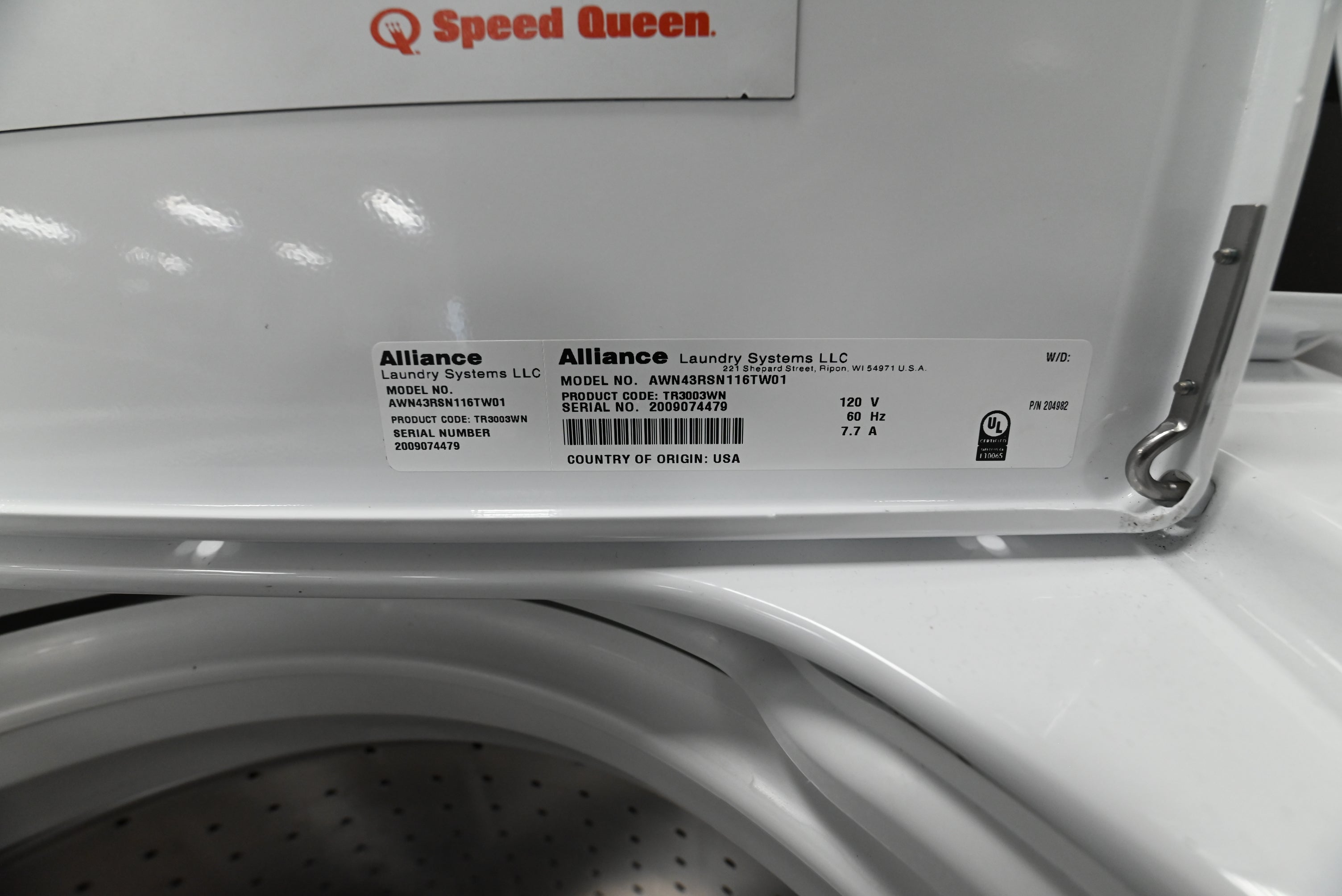 Speed Queen TR3003WN 26" White Top Load Washer