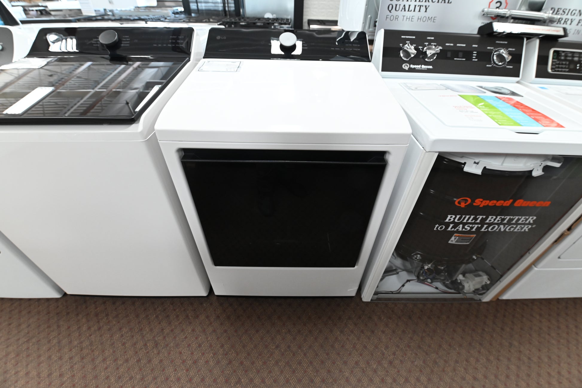 LG 27 inch ultra large capacity gas dryer DLG8401WE in alpine white