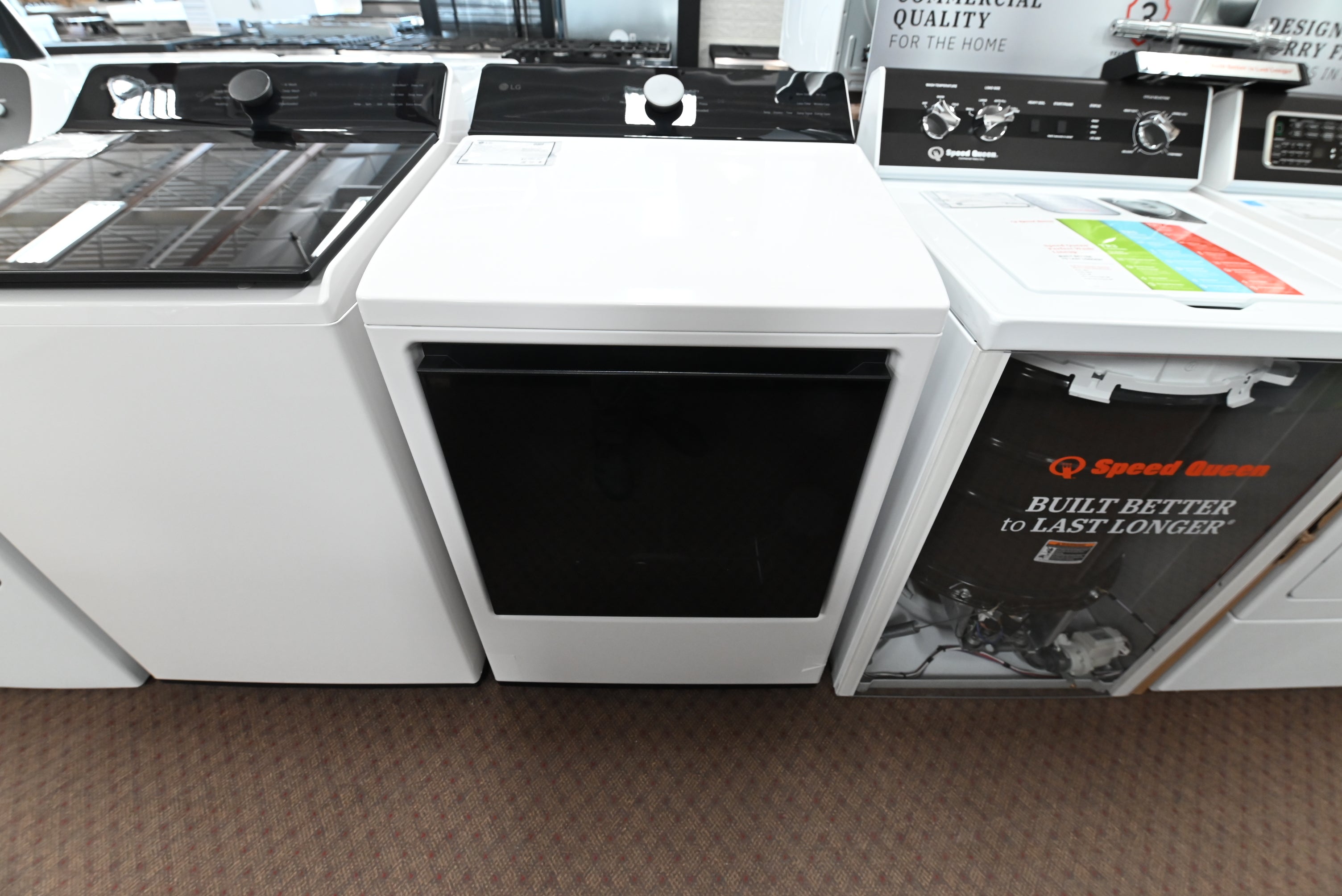 LG 27 inch ultra large capacity gas dryer DLG8401WE in alpine white