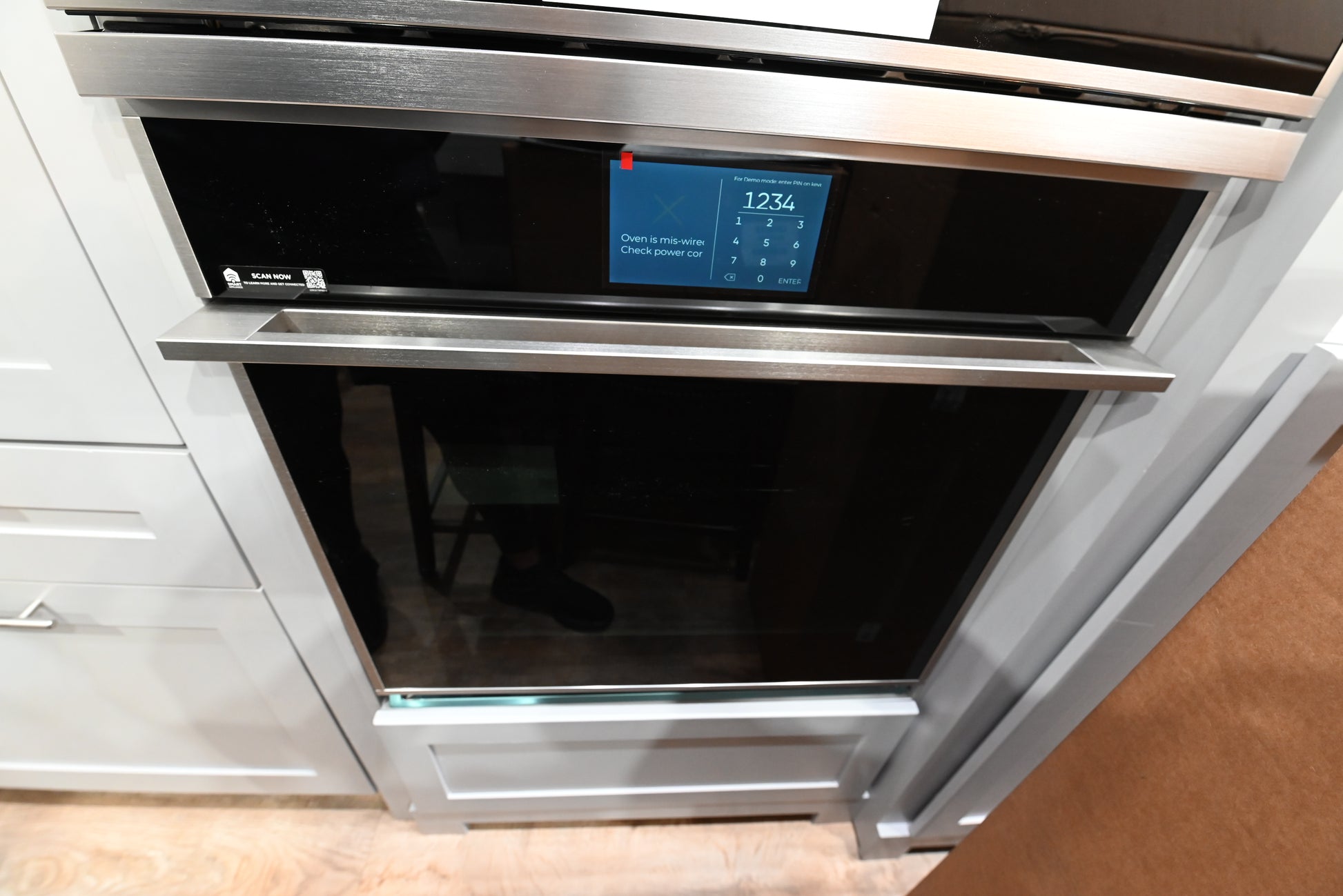 Monogram ZTS90DSSNSS 30 inch built in single wall oven front view premium brushed stainless steel