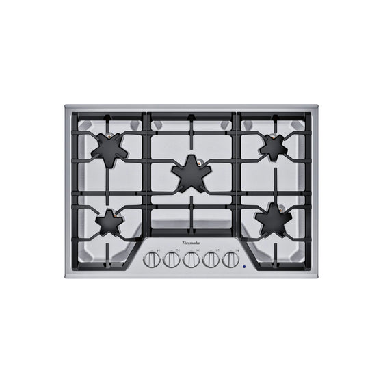 Thermador SGS305TS Masterpiece 30 inch built in gas cooktop front view stainless steel