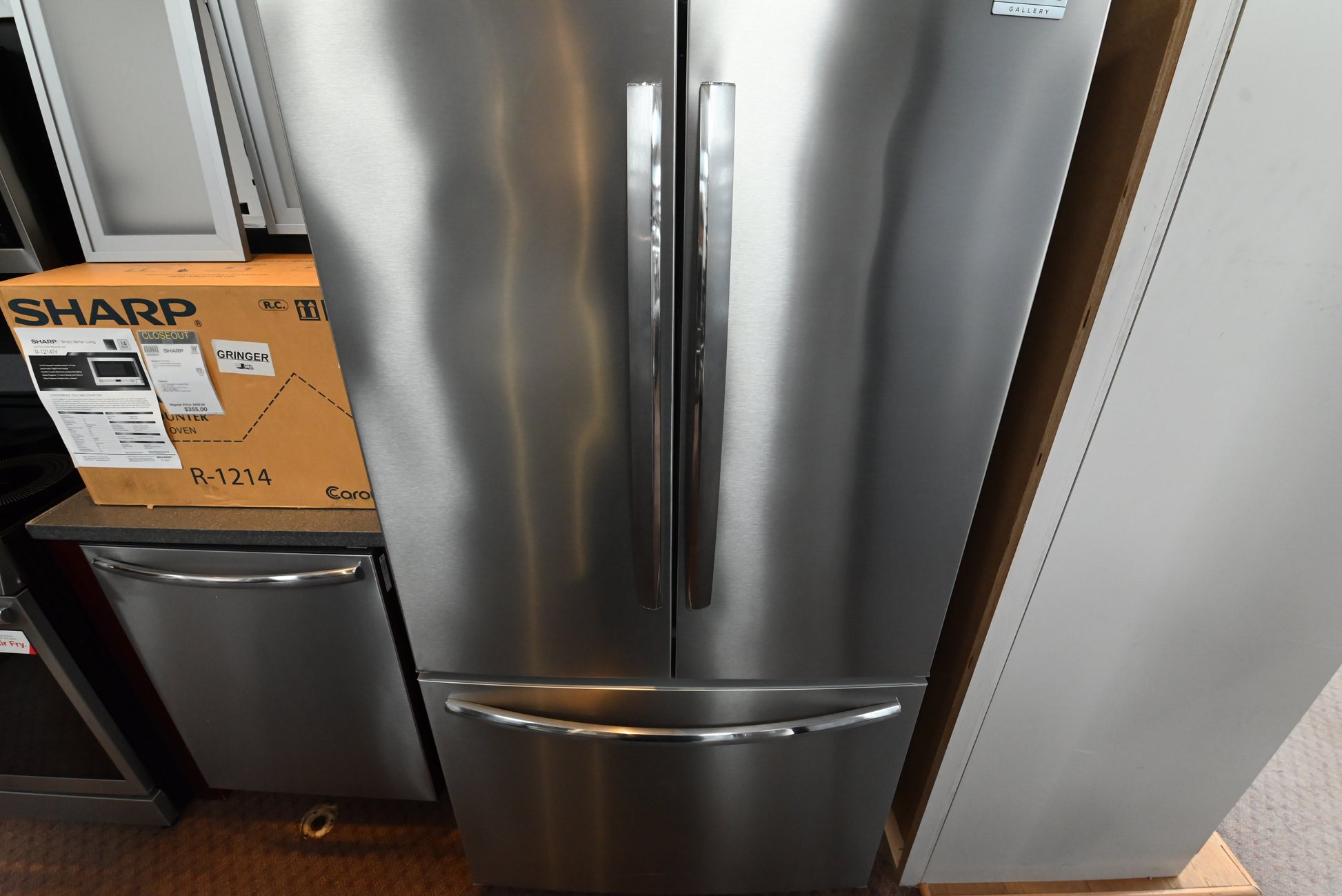 Frigidaire Gallery GRFG2353AF 36 inch counter depth french door refrigerator stainless steel front view