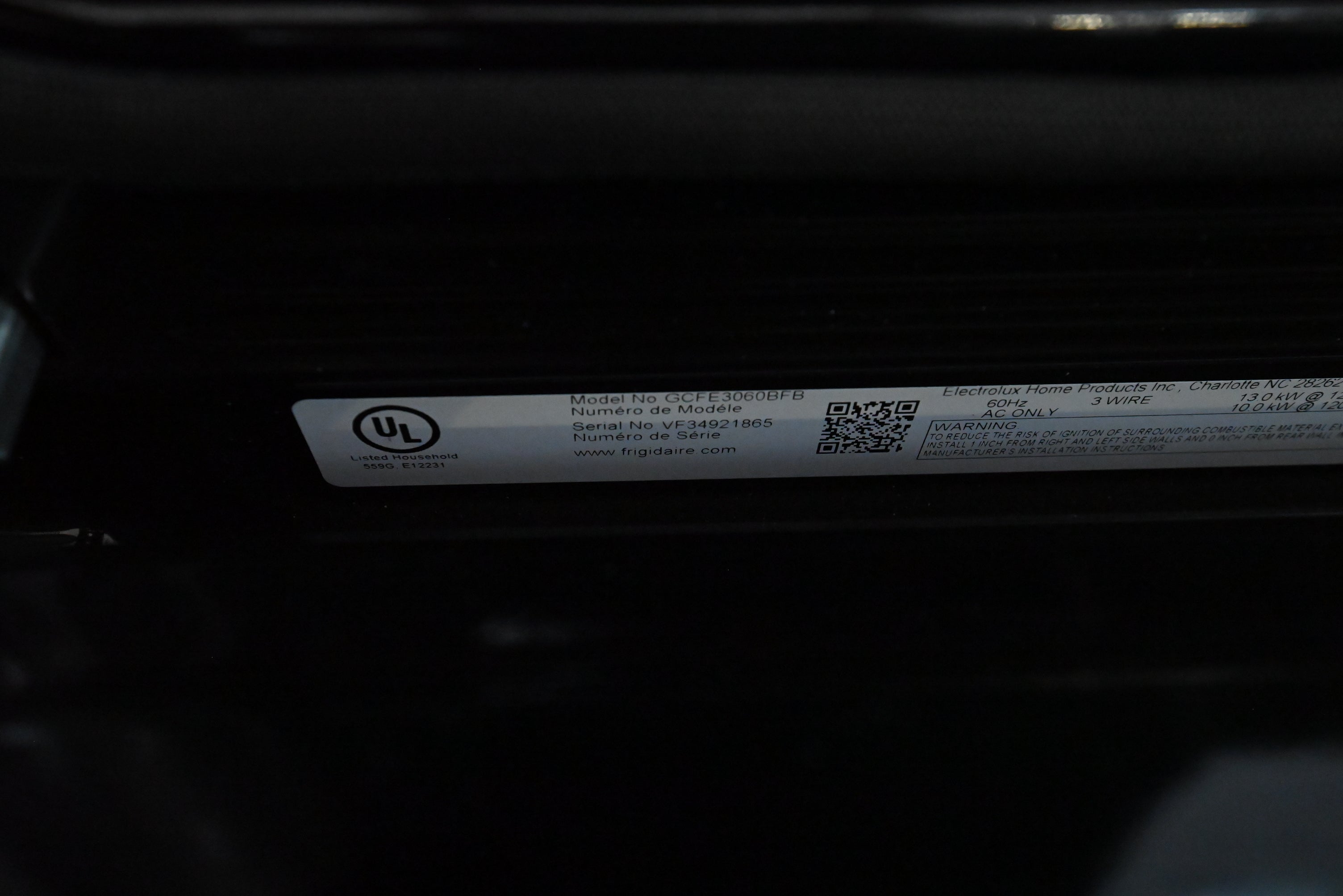 Frigidaire GCFE3060BFB 30" Stainless Steel Electric Range