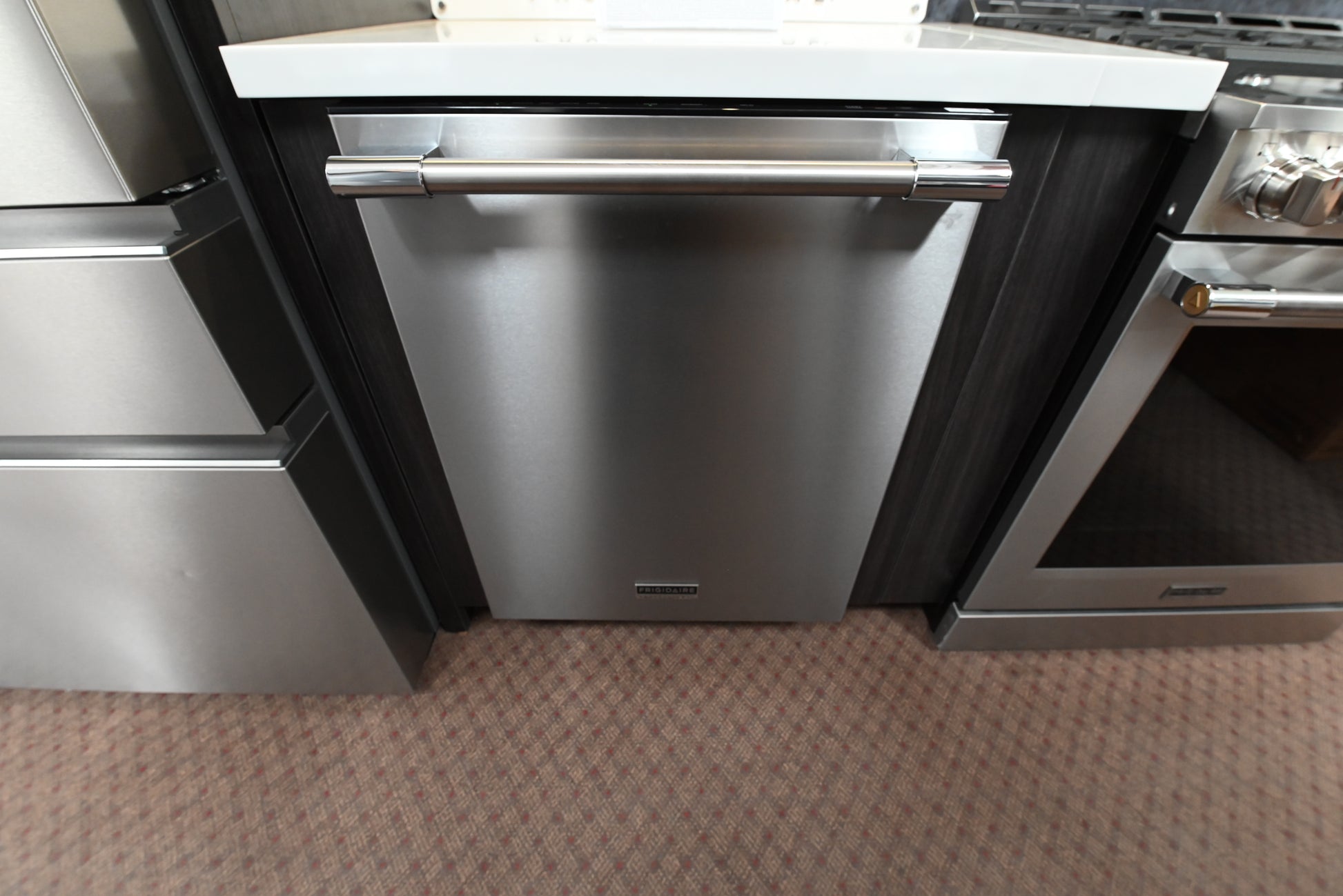 Frigidaire Professional PDSH4816AF 24 inch built in top control dishwasher stainless steel front profile view