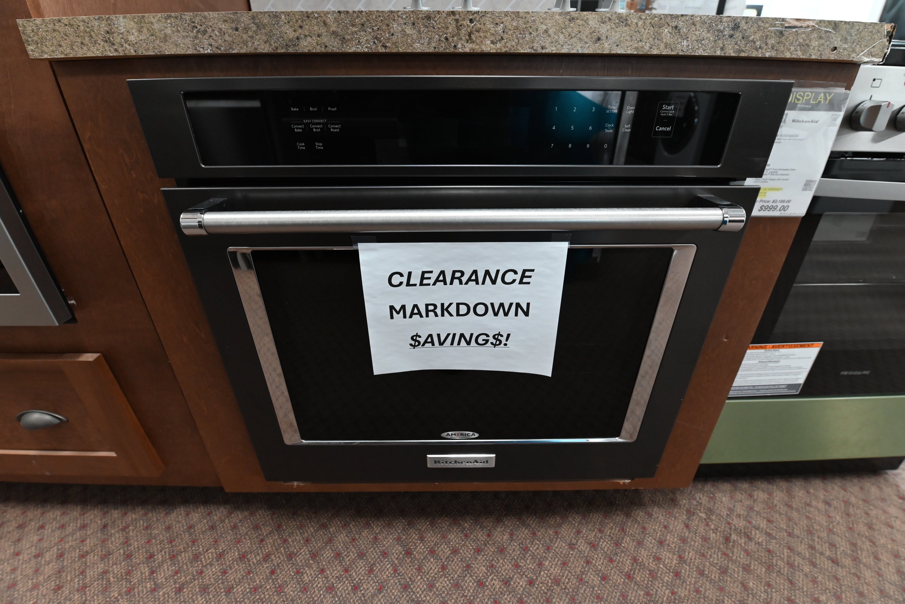 KitchenAid KOSE500EBS 30 inch single wall oven in premium black stainless steel front view
