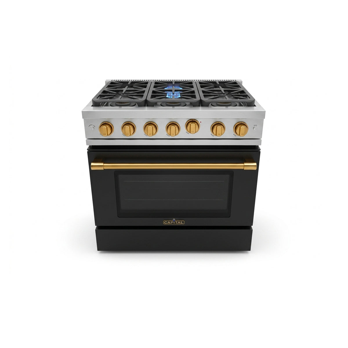 Capital MCR366N 36" Stainless Steel & Black Gas Range