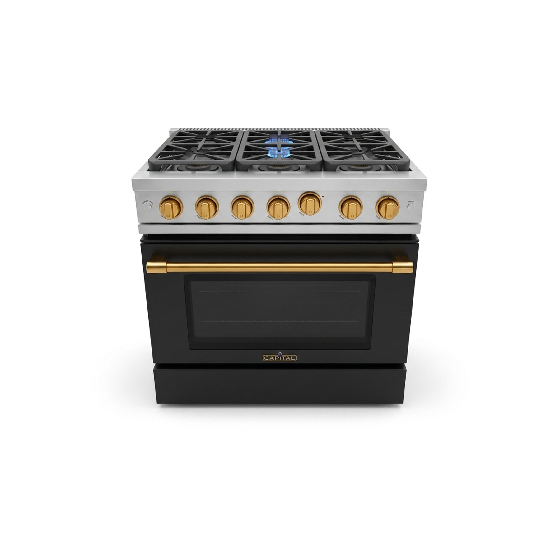 Capital MCR366N 36" Stainless Steel & Black Gas Range