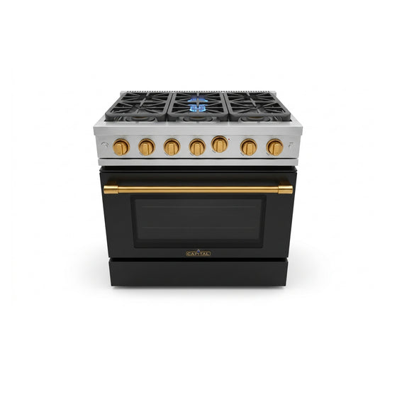 Capital MCR366N 36" Stainless Steel & Black Gas Range