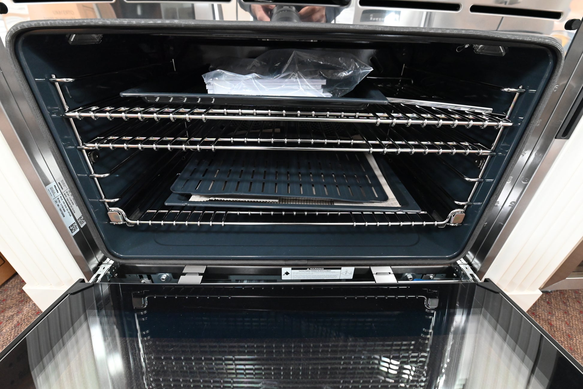 Luxury 36 inch professional freestanding range with gas burners and indoor grill by Miele