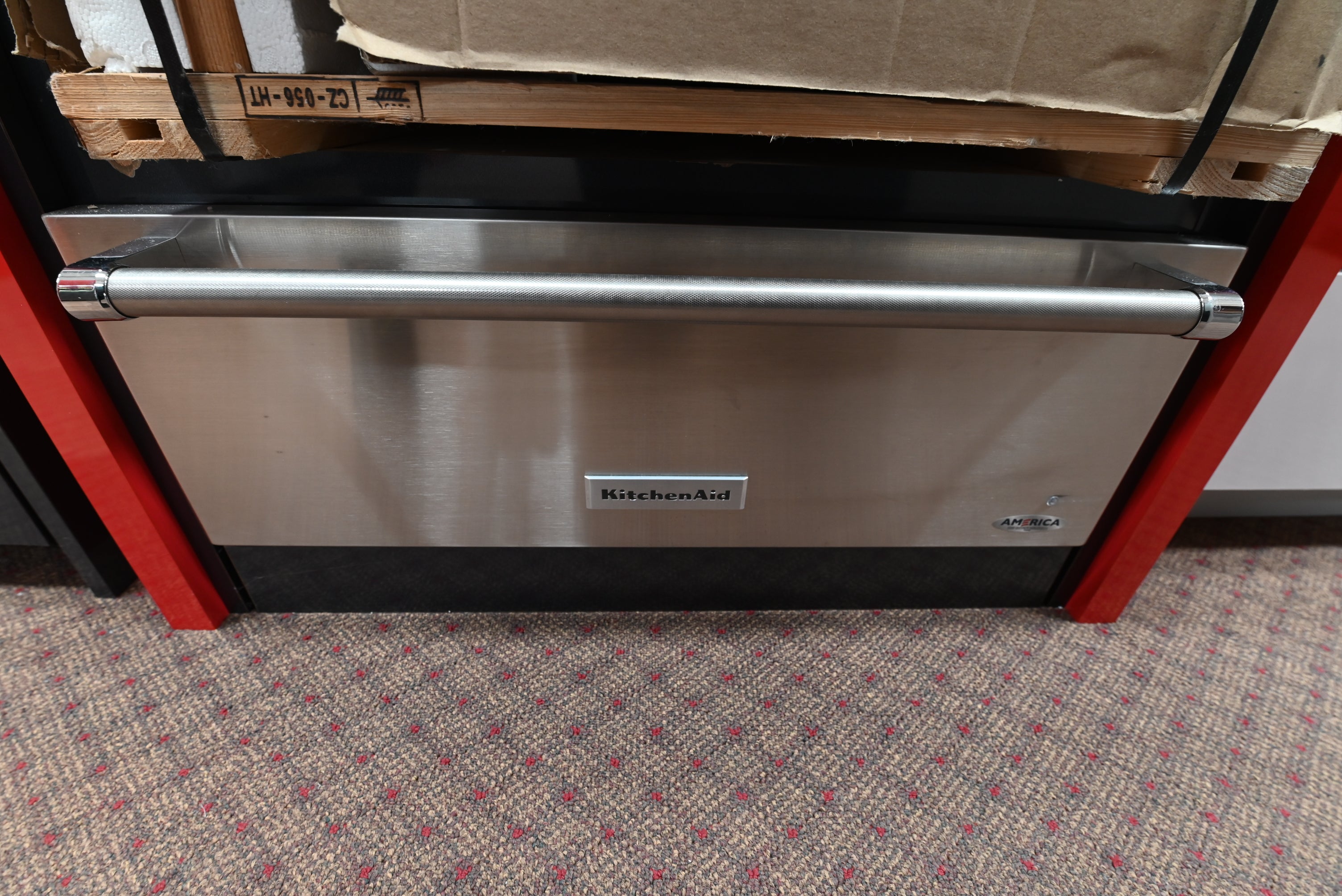KitchenAid KOWT100ESS 30 inch built in slow cook warming drawer in brushed stainless steel straight front view