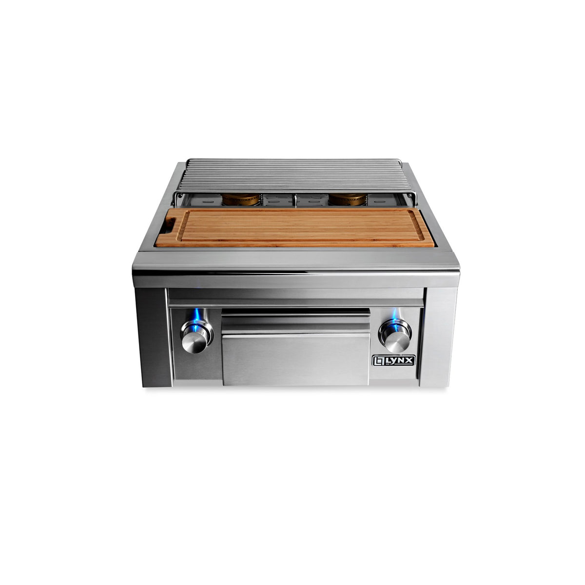 Lynx LSB2PC-1 professional built in double side burner with integrated prep center in stainless steel
