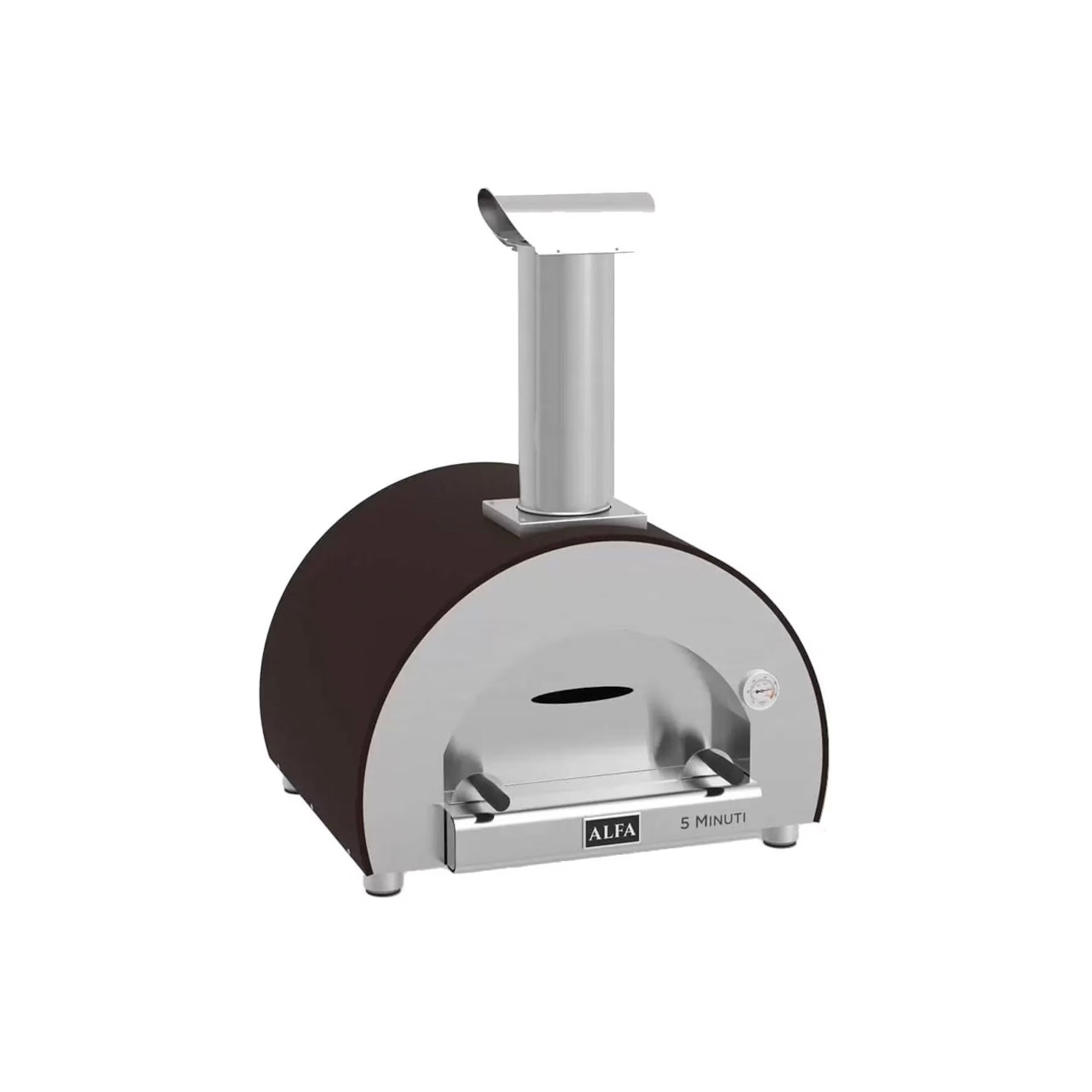 Alfa 5 Minuti countertop wood fired pizza oven with elegant hand hammered copper top dome