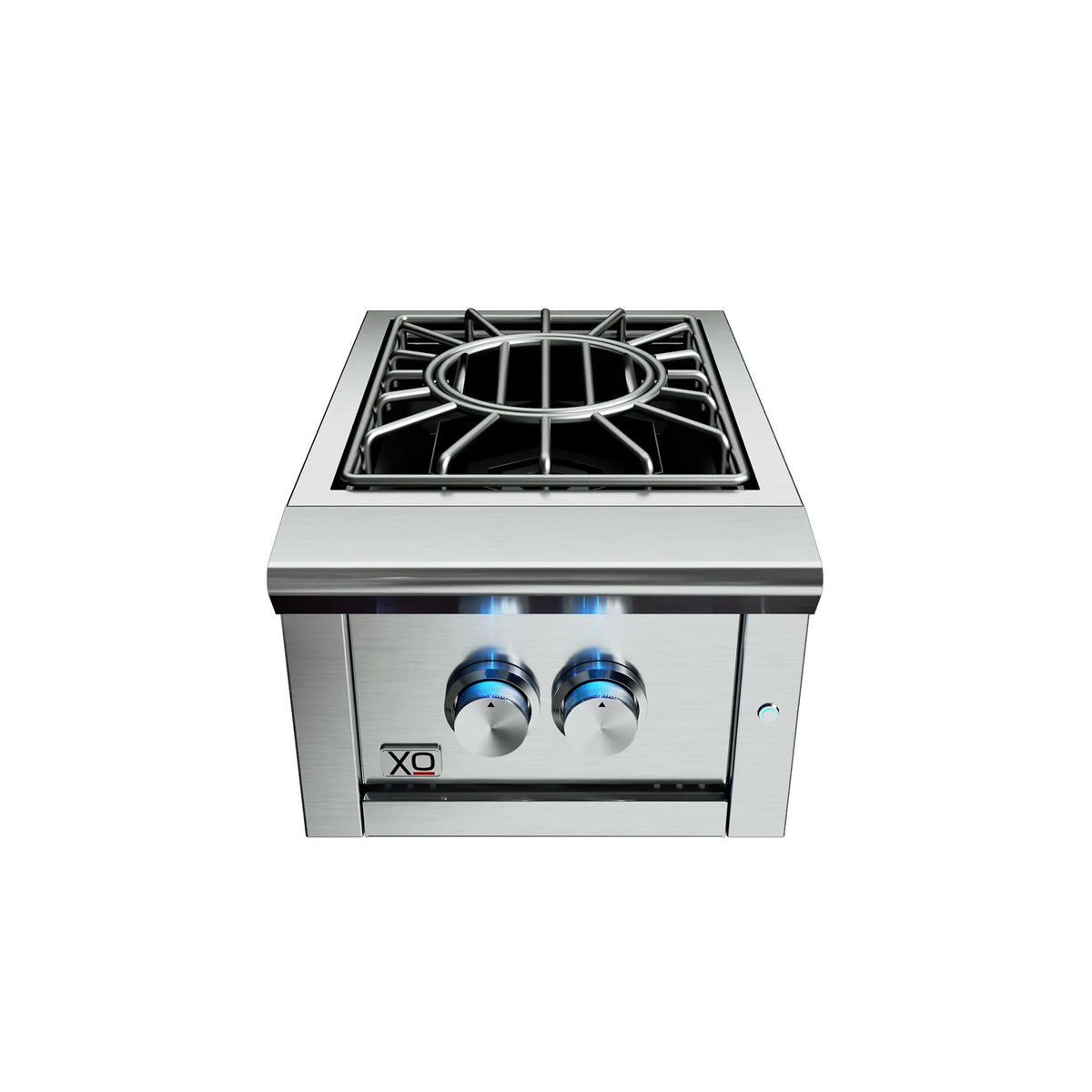 XO Appliance XOGPOWER60KN Pro Grade 16 inch built in power side burner front view in stainless steel