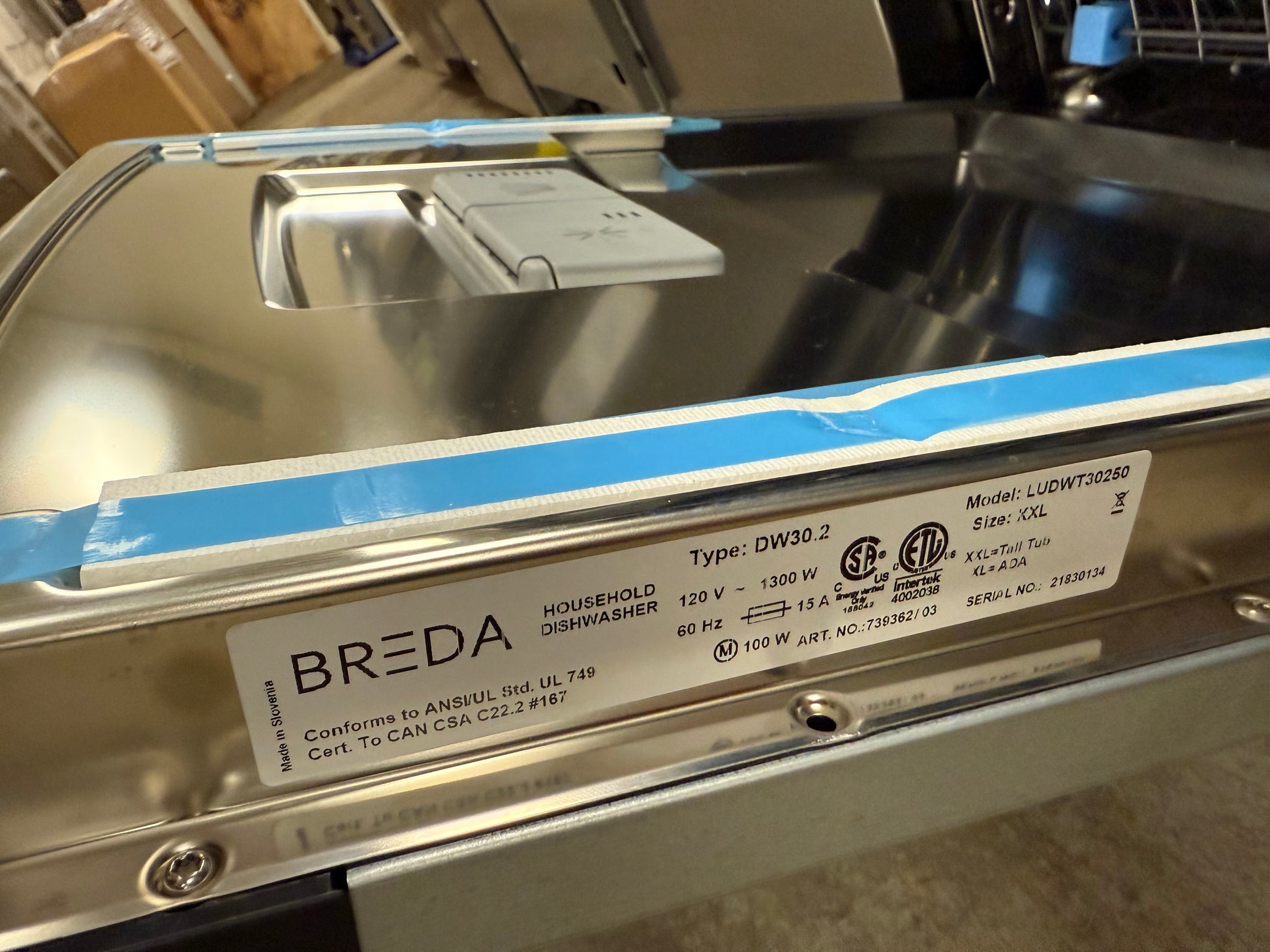Breda LUDWT30250 24" Panel Ready Dishwasher, Open Box
