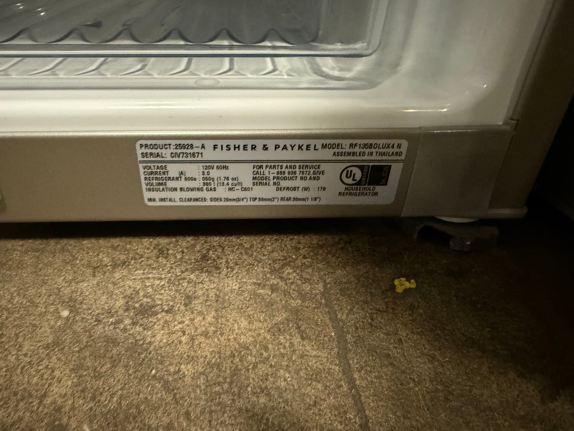 Fisher & Paykel RF135BDLUX4N 25" Stainless Steel Counter Depth Bottom Freezer Refrigerator