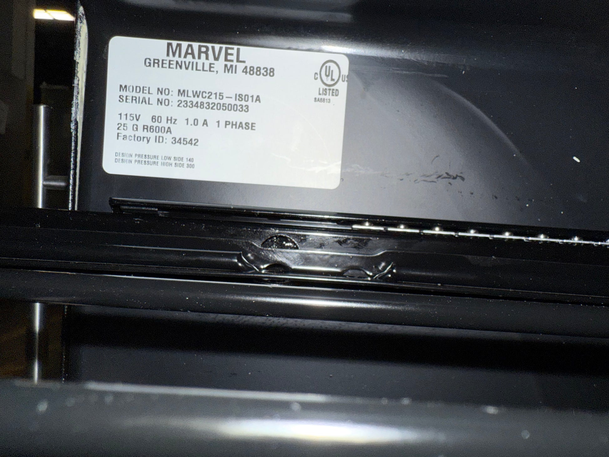 Marvel MLWC215-IS01A 15" Panel Ready Undercounter Single Zone Wine Cooler