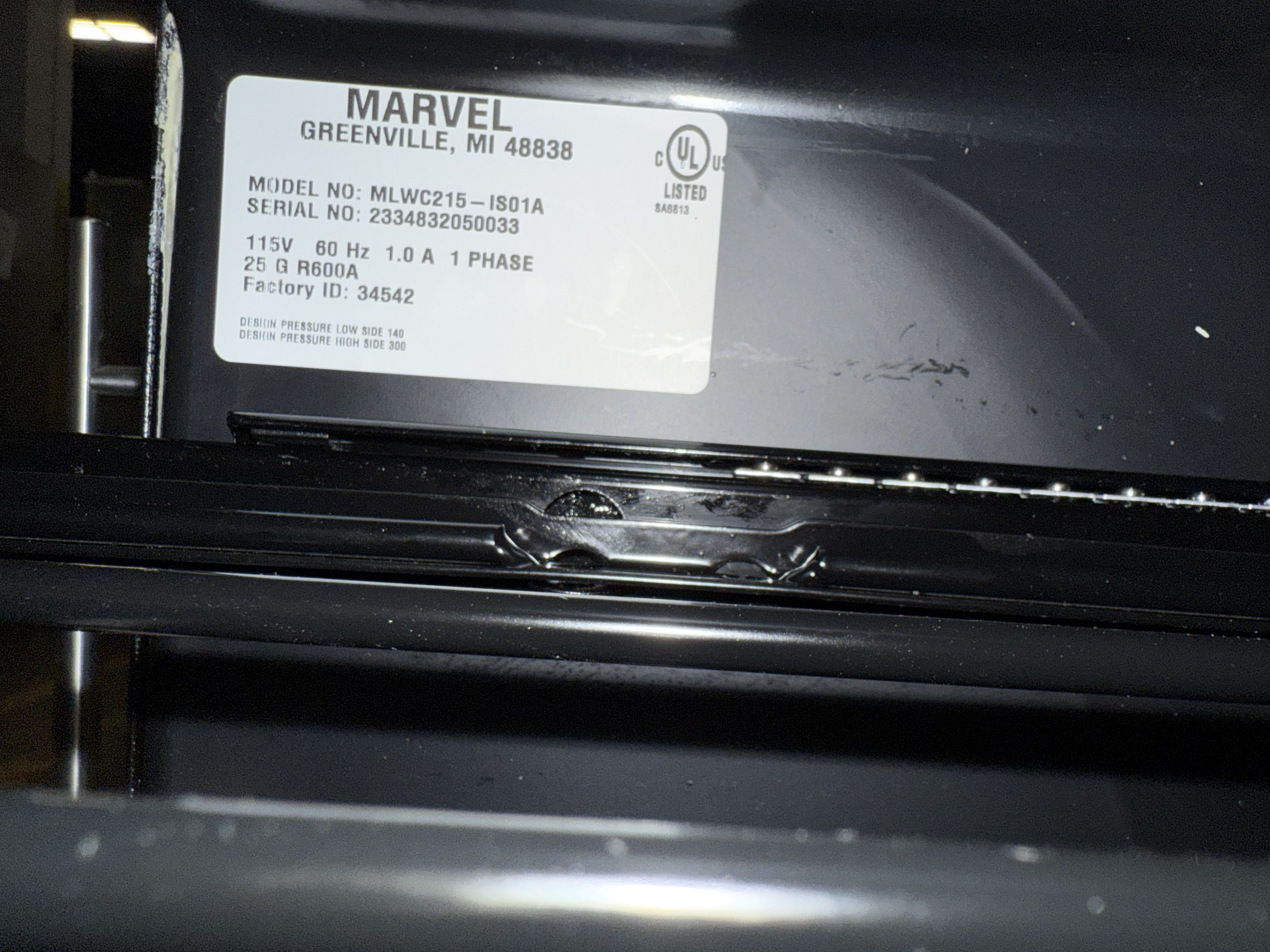 Marvel MLWC215-IS01A 15" Panel Ready Undercounter Single Zone Wine Cooler