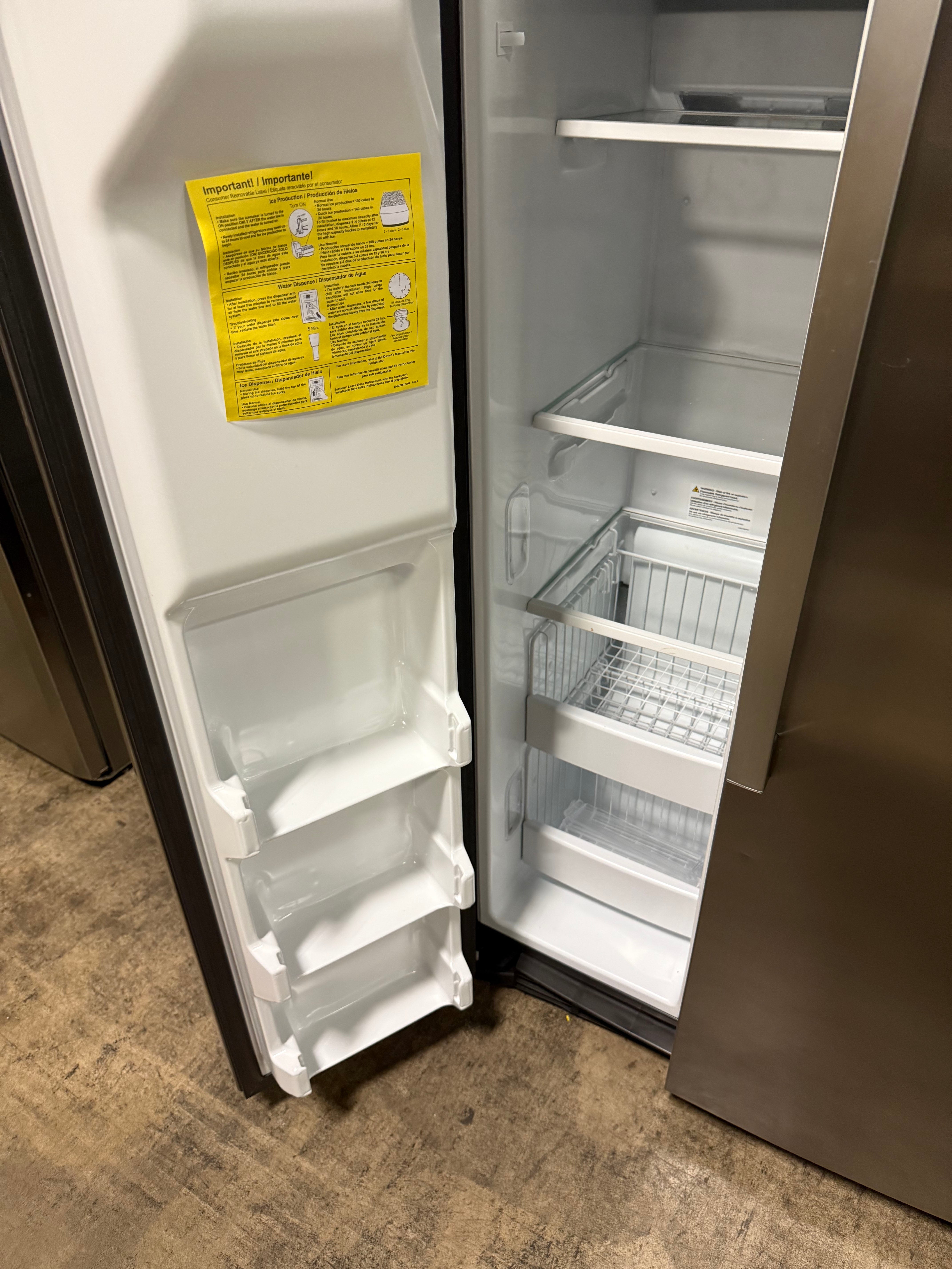 GE GZS22IYNFS 36" Stainless Steel Counter Depth Freestanding Side By Side Refrigerator