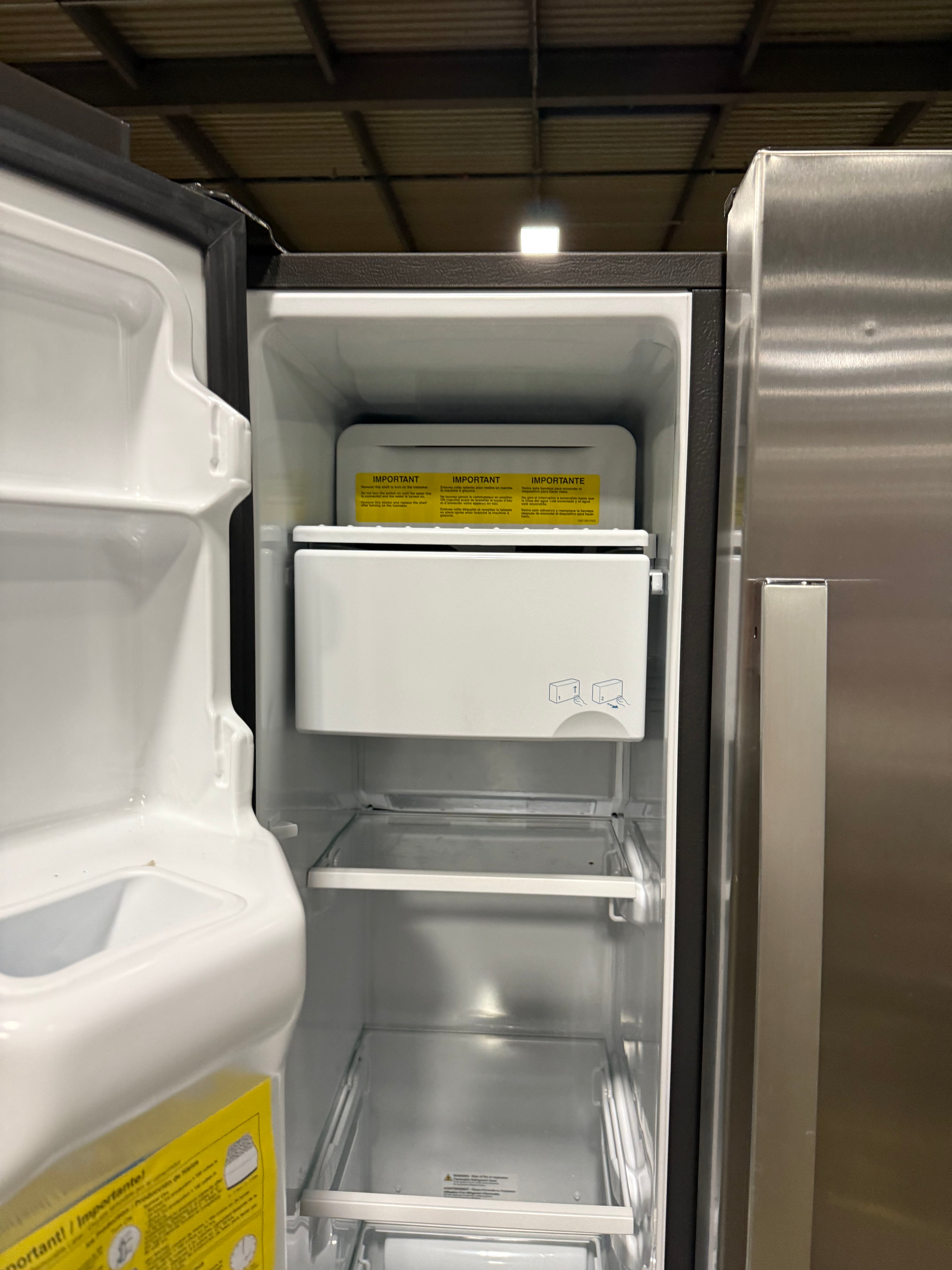 GE GZS22IYNFS 36" Stainless Steel Counter Depth Freestanding Side By Side Refrigerator