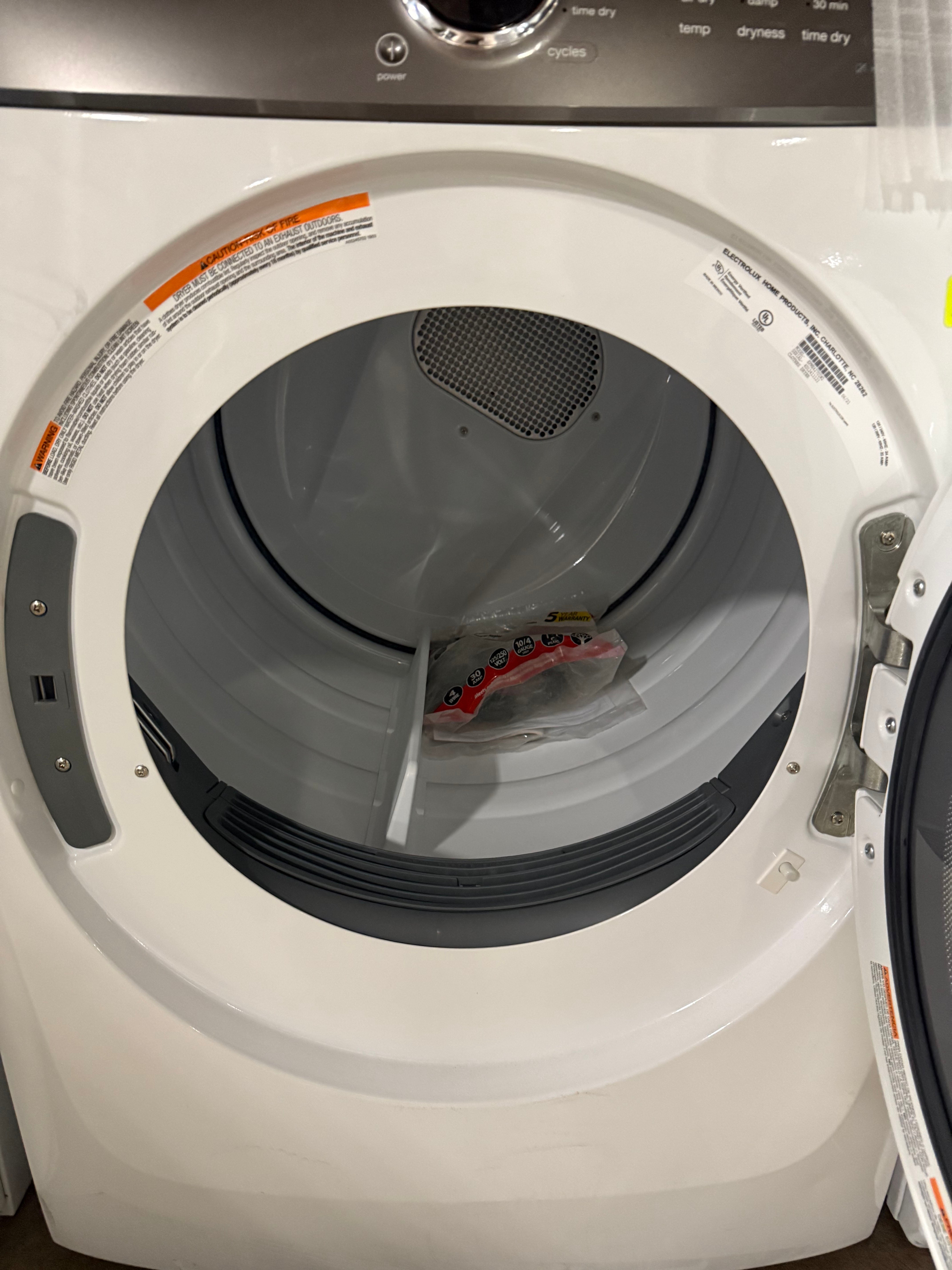 Electrolux EFME427UIW 27" White Front Load Electric Dryer