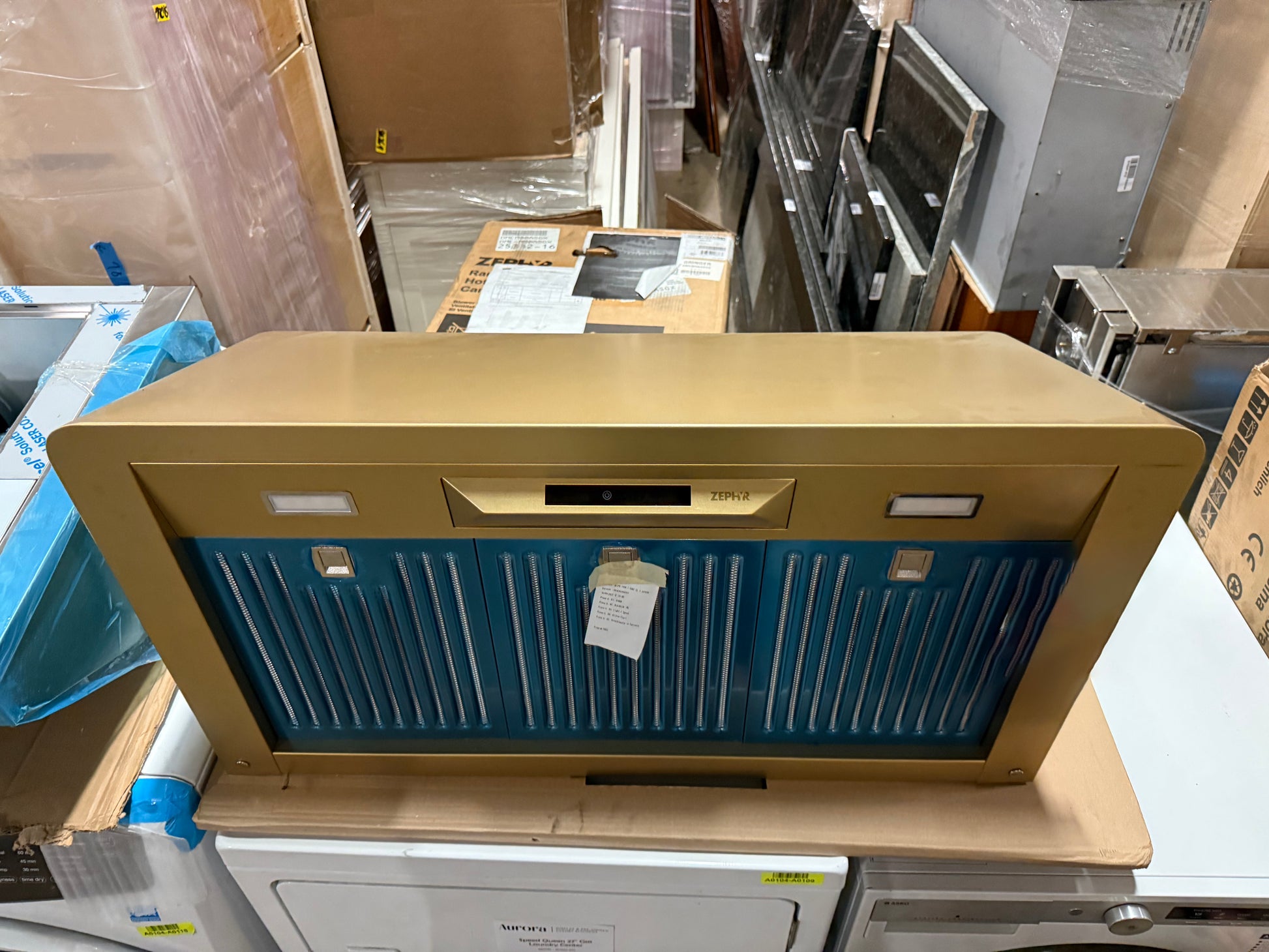 Zephyr DME-M9OASGX 36" Satin Gold Mesa Wall Mount Canopy Range Hood