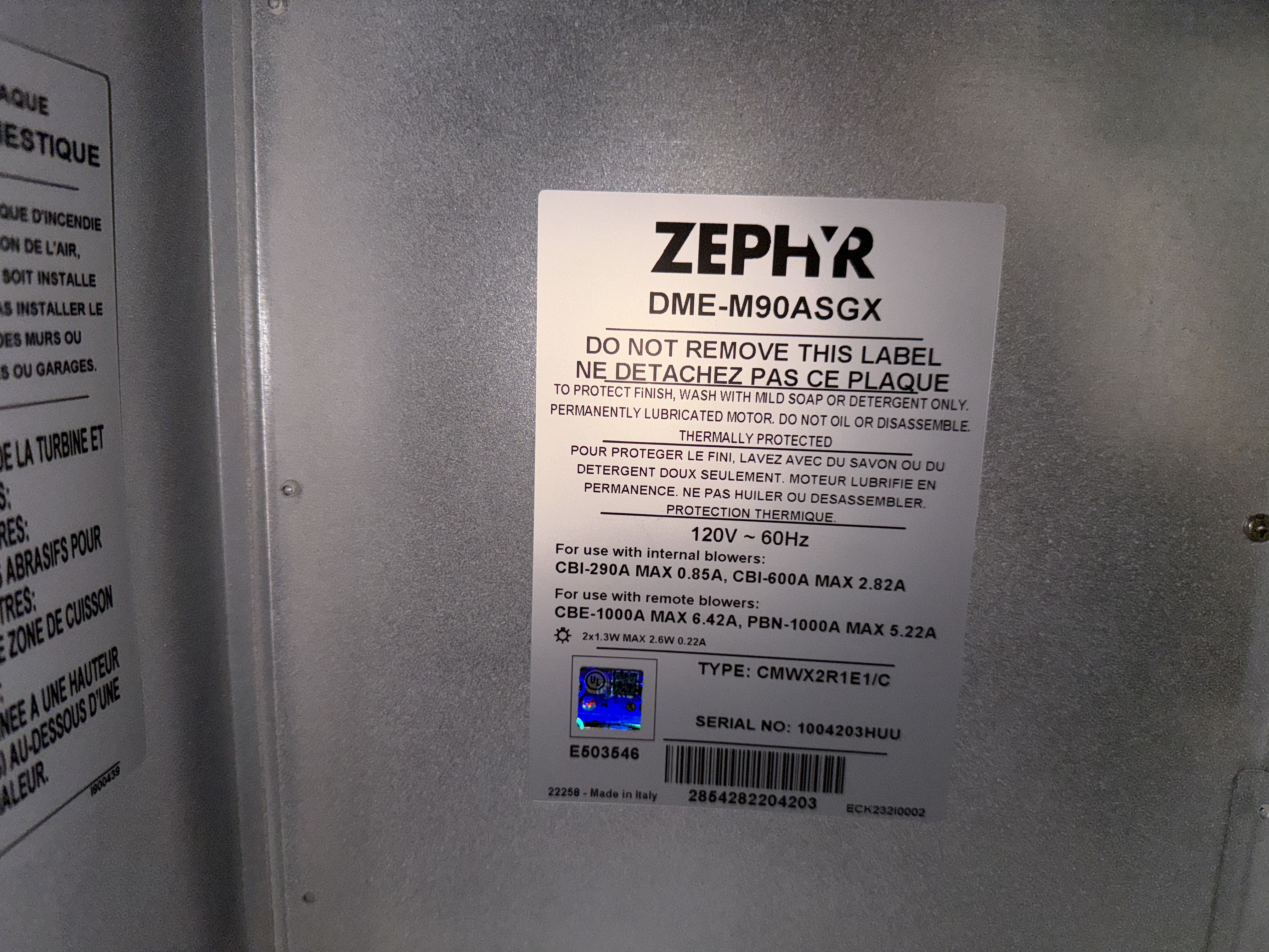 Zephyr DME-M9OASGX 36" Satin Gold Mesa Wall Mount Canopy Range Hood