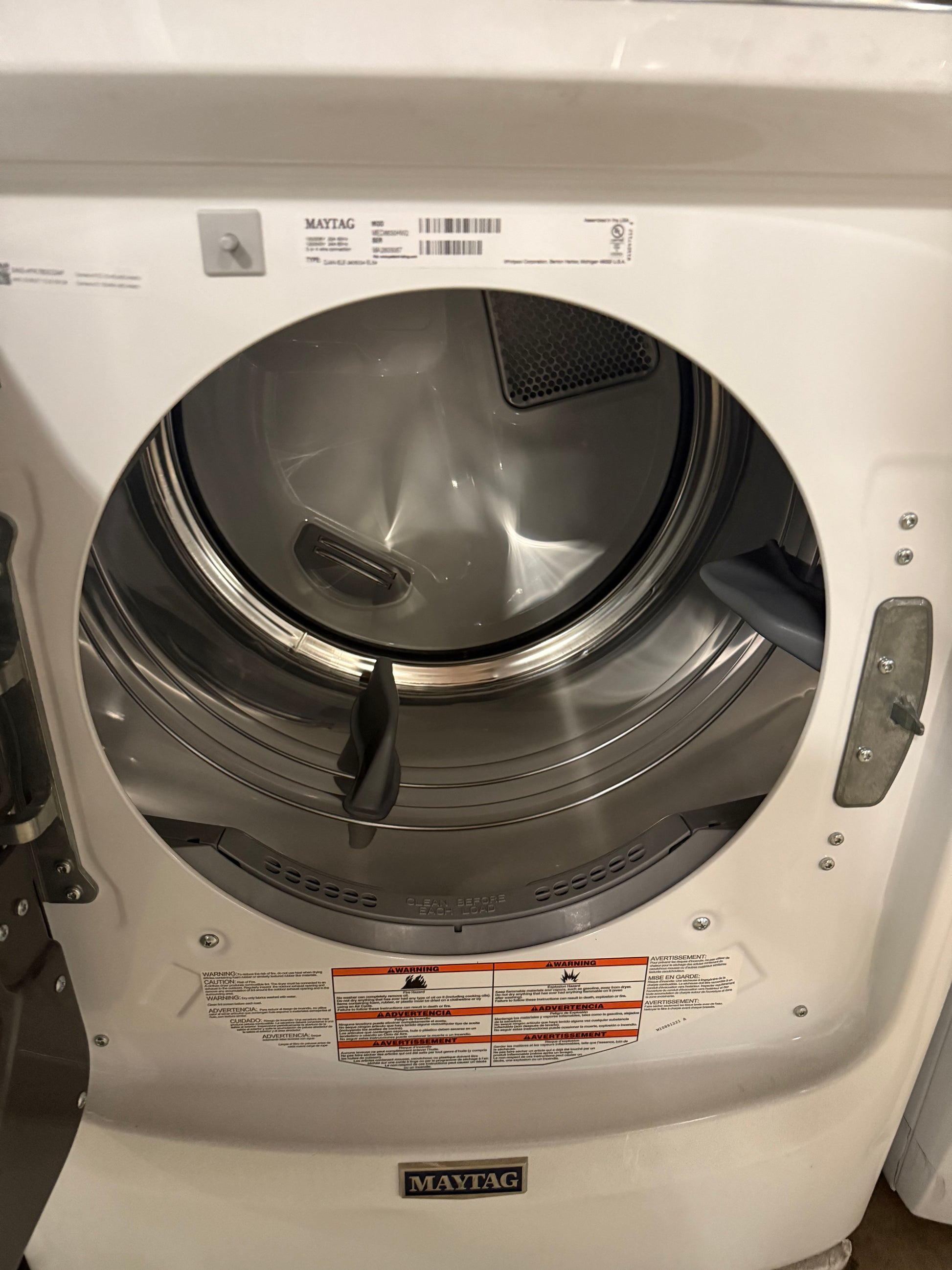 Maytag MED8630HW 27" White Front Load Electric Dryer