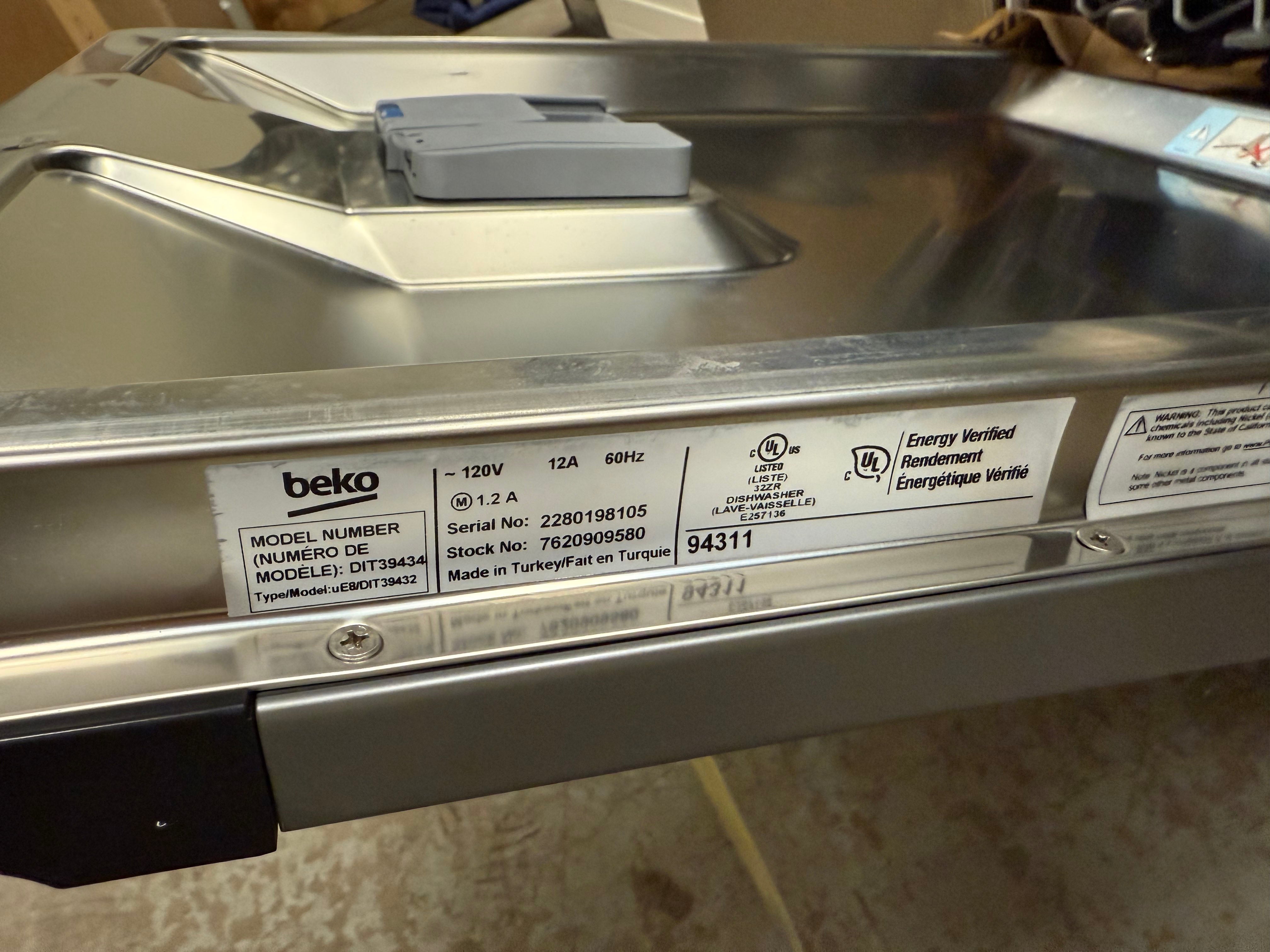 Beko DIT39434 24" Panel Ready Dishwasher