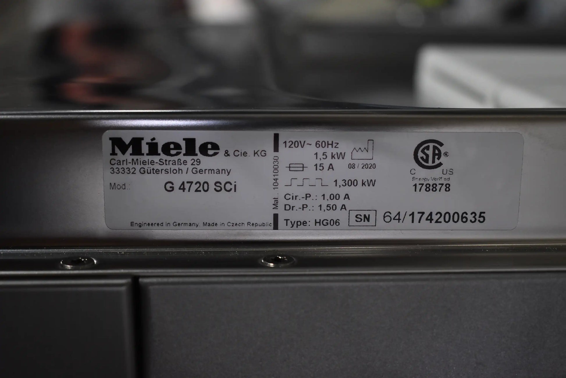 Miele G 4720 SCi 18" Panel Ready Full Console Dishwasher