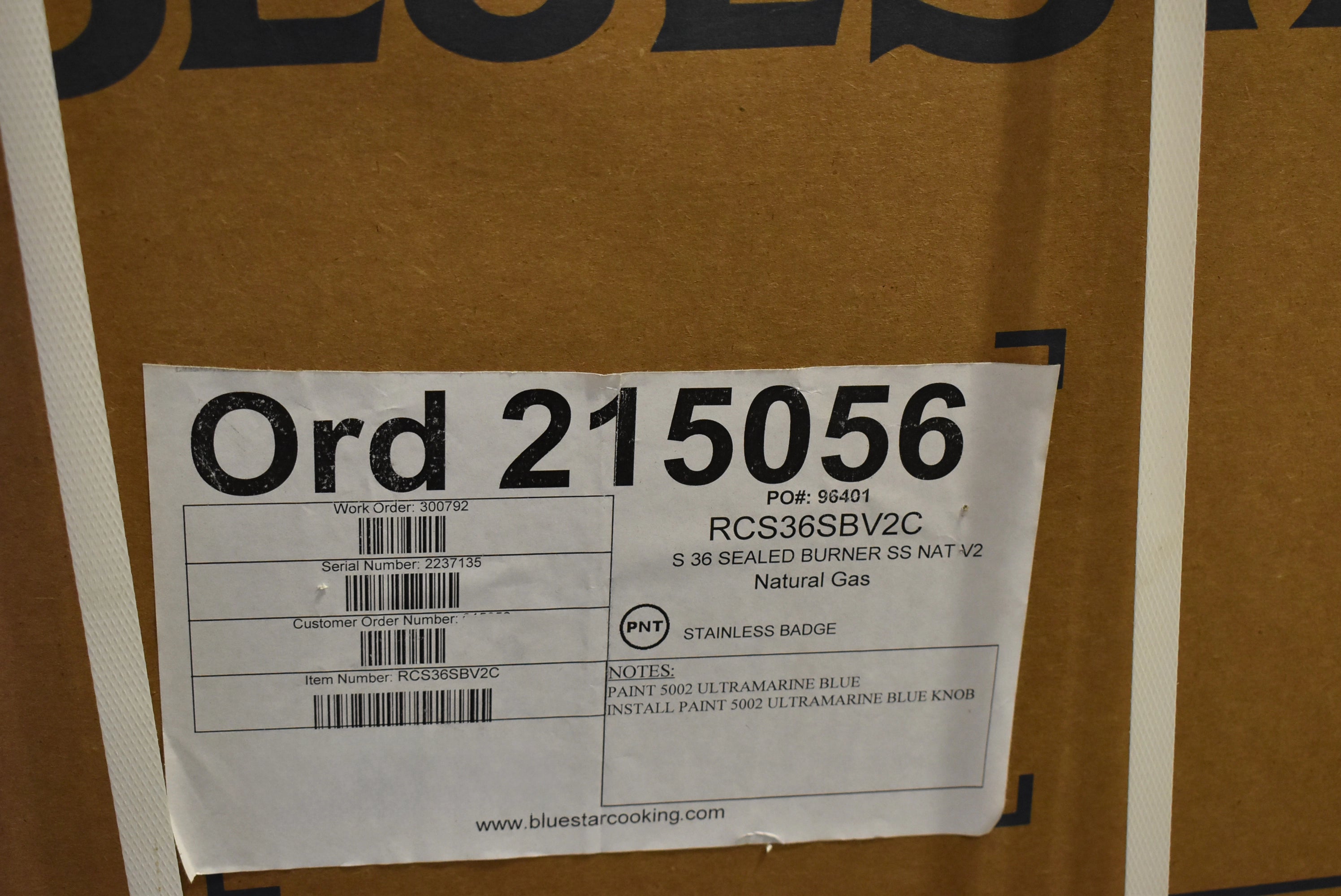 Blue Star RCS36SBV2C 36" Ultramarine Blue Freestanding Gas Range