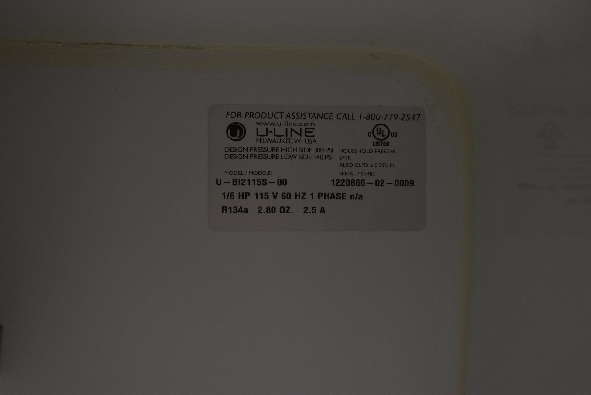 U-Line UBI2115S01 15" Stainless Steel Undercounter Crescent Cube Ice Maker