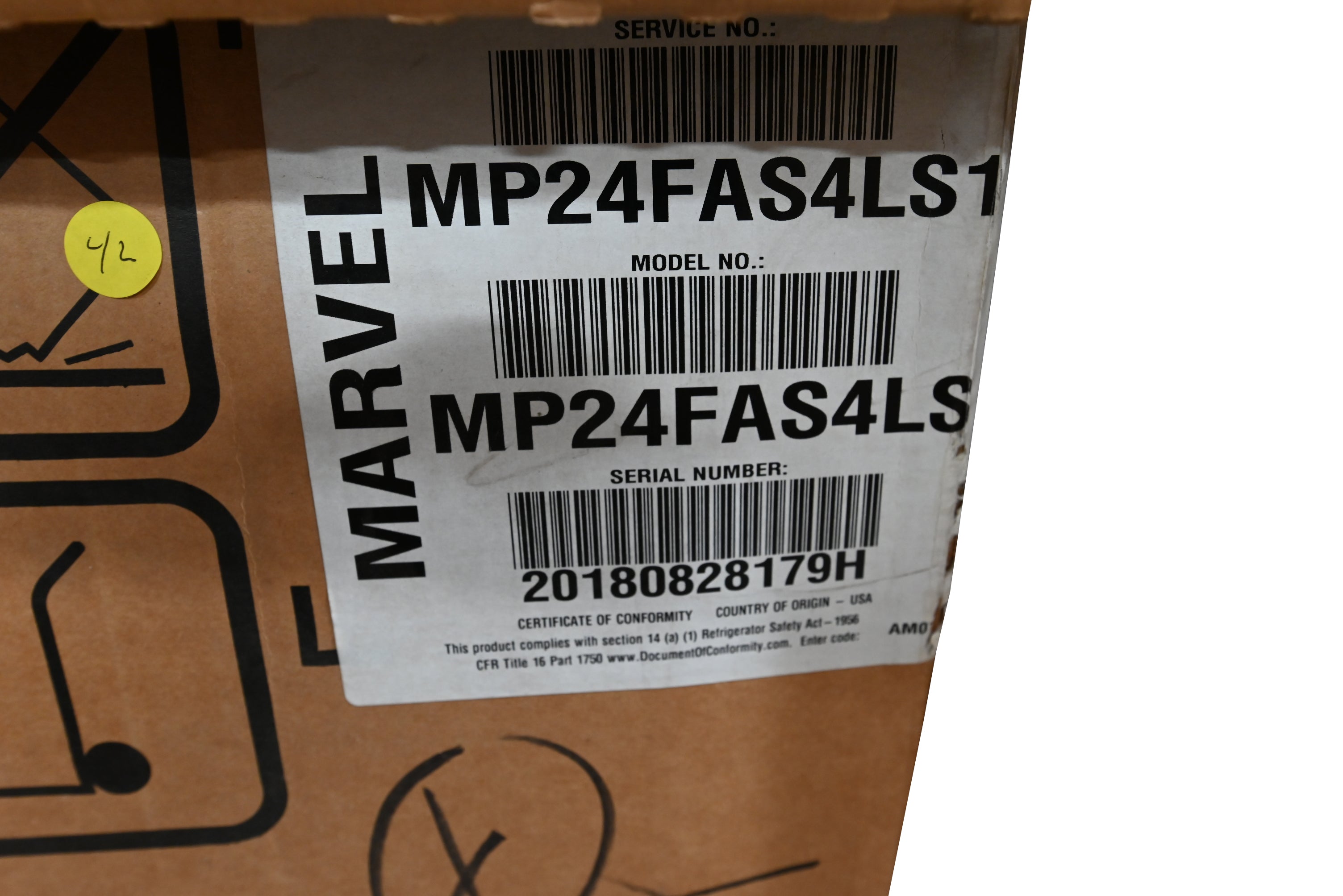 Marvel MP24FAS4LS 24" Stainless Steel Undercounter Freezer